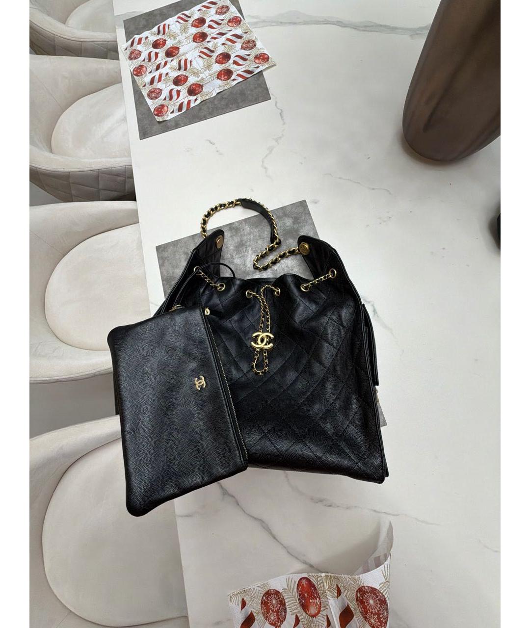 CHANEL Черная кожаная сумка через плечо, фото 6