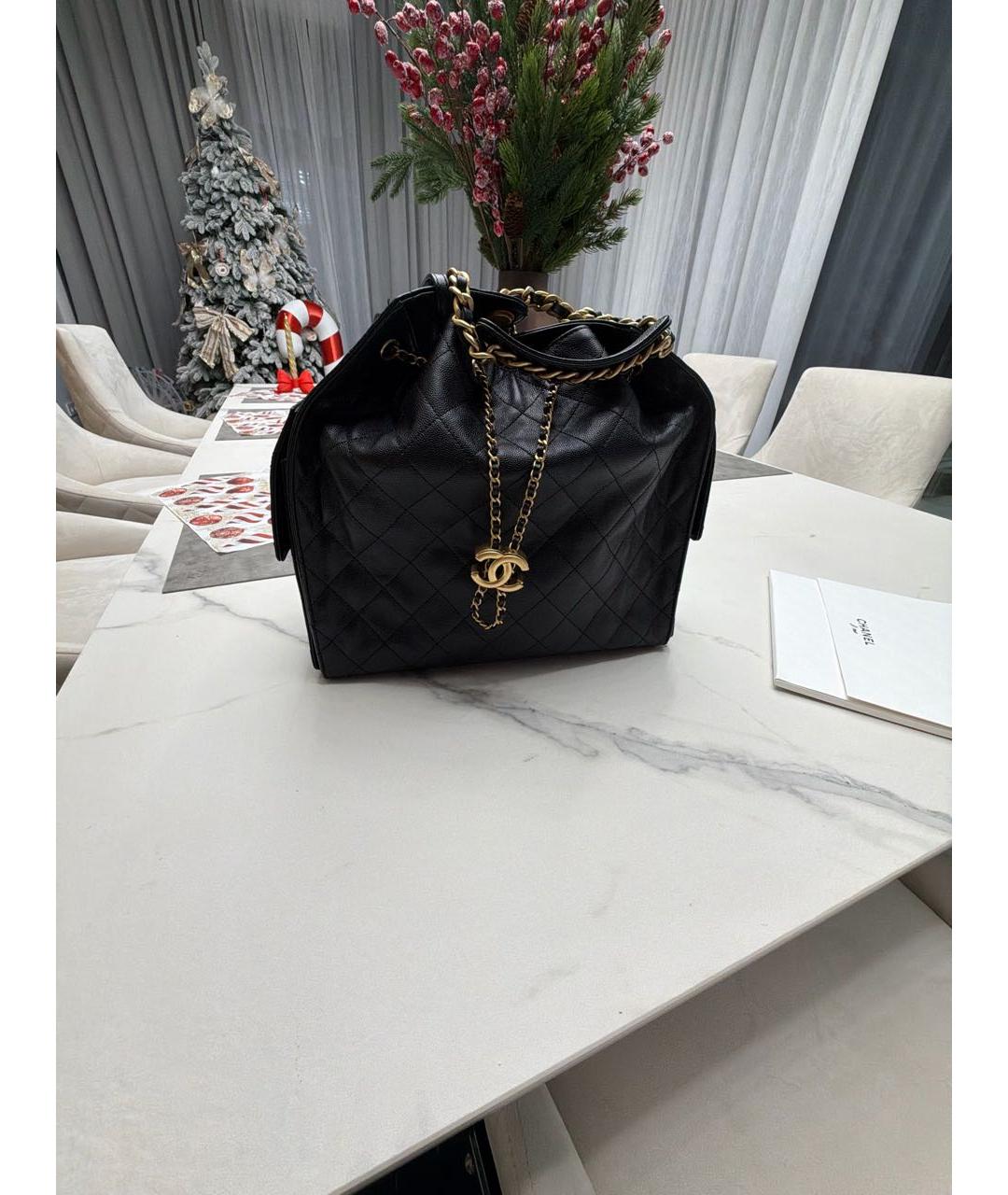 CHANEL Черная кожаная сумка через плечо, фото 9