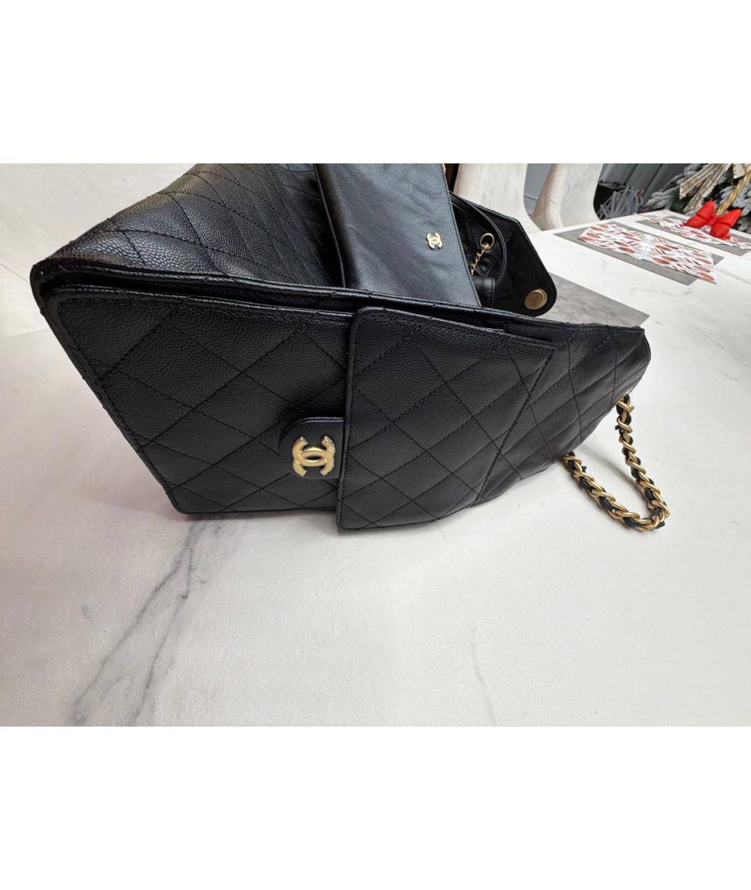 CHANEL Черная кожаная сумка через плечо, фото 8