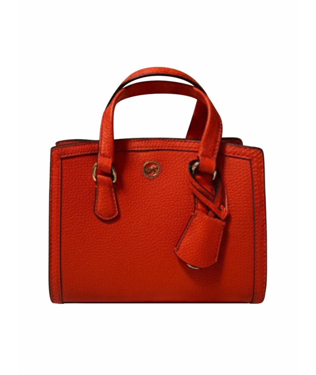 MICHAEL KORS Оранжевая кожаная сумка с короткими ручками, фото 1