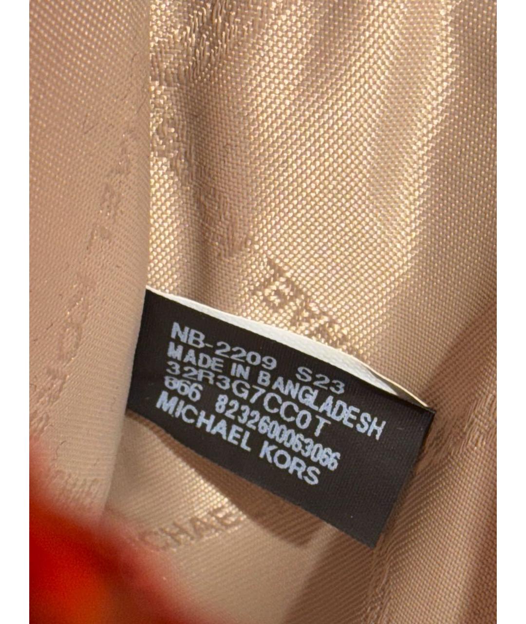 MICHAEL KORS Оранжевая кожаная сумка с короткими ручками, фото 5