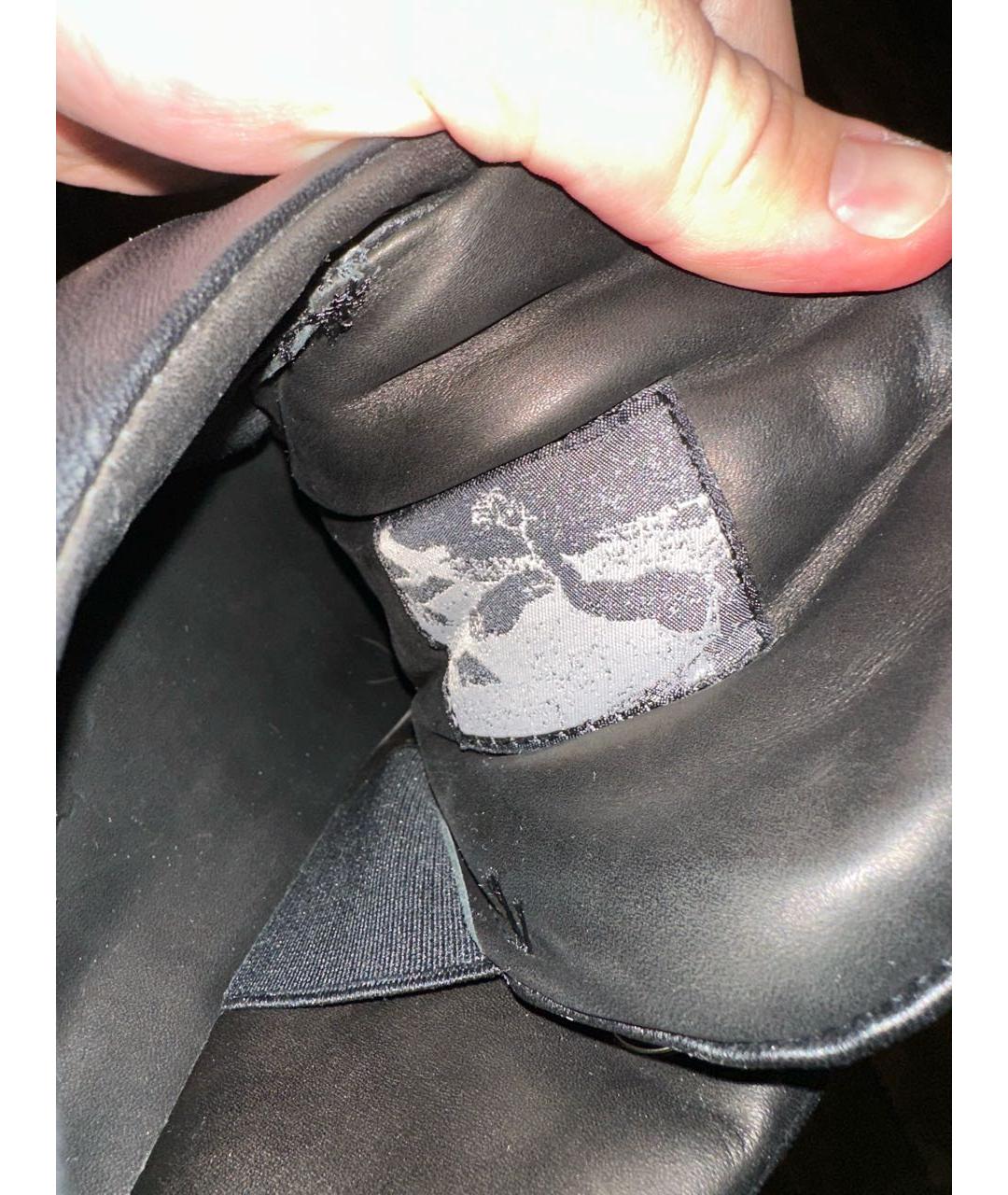 RICK OWENS Черные кожаные низкие кроссовки / кеды, фото 6