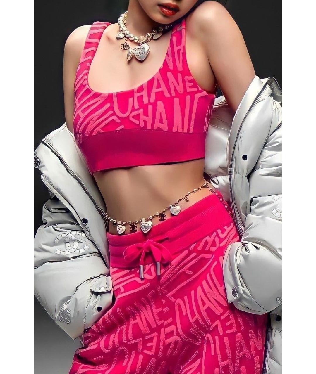 CHANEL Розовая хлопковая футболка, фото 2