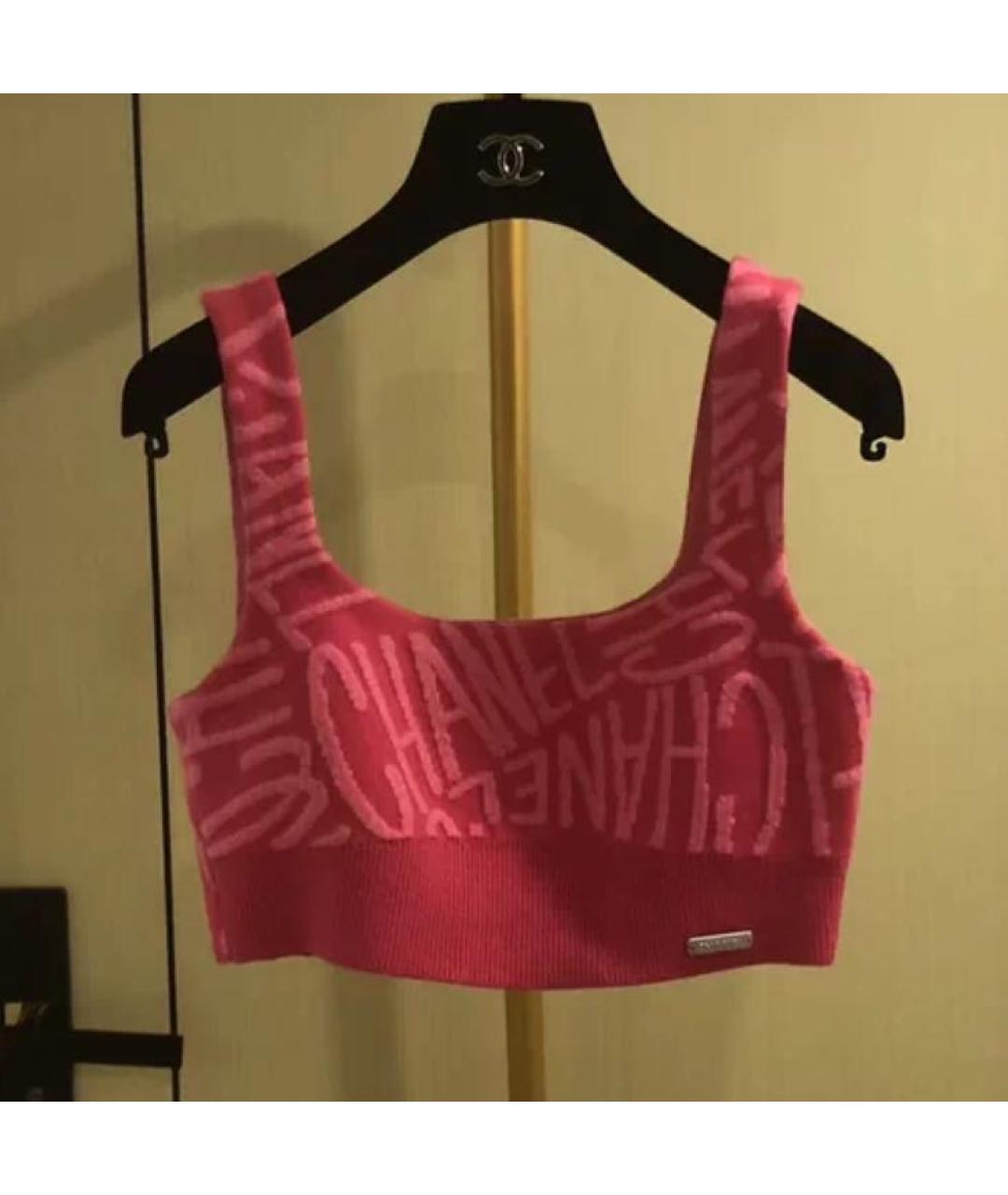 CHANEL Розовая хлопковая футболка, фото 3