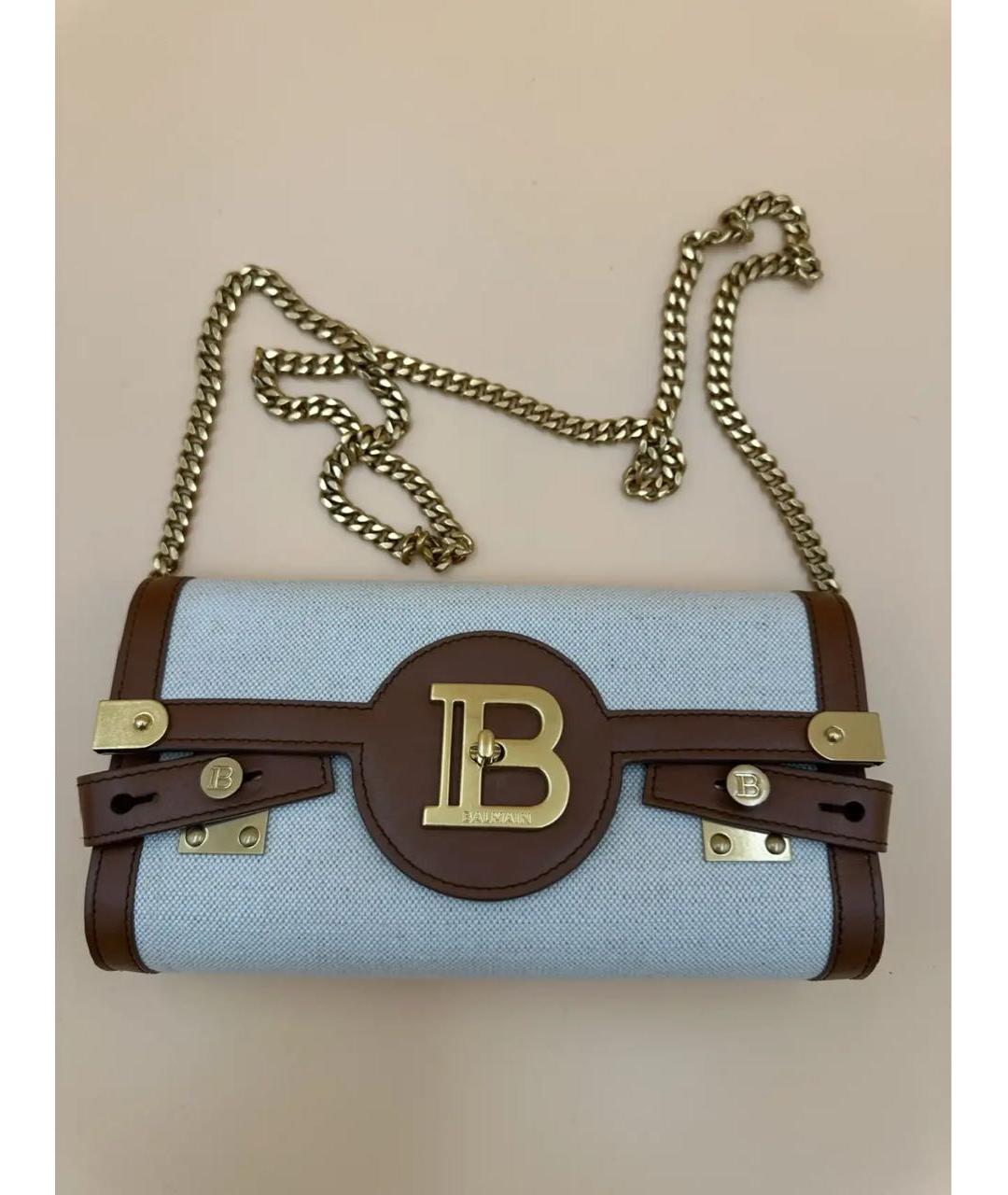 BALMAIN Коричневая кожаная сумка через плечо, фото 9
