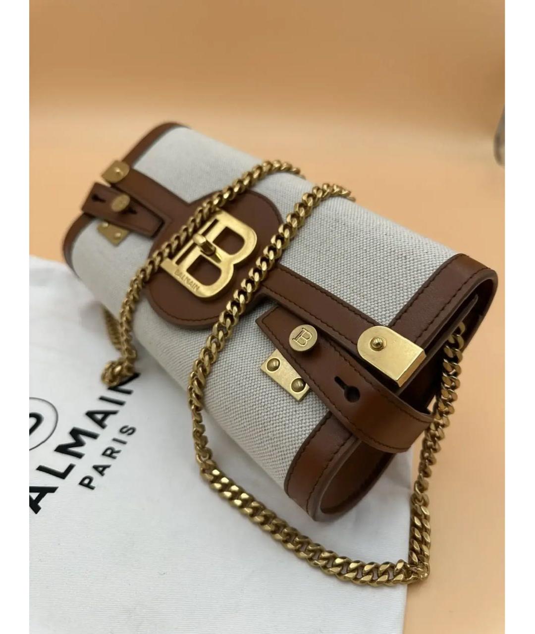 BALMAIN Коричневая кожаная сумка через плечо, фото 2