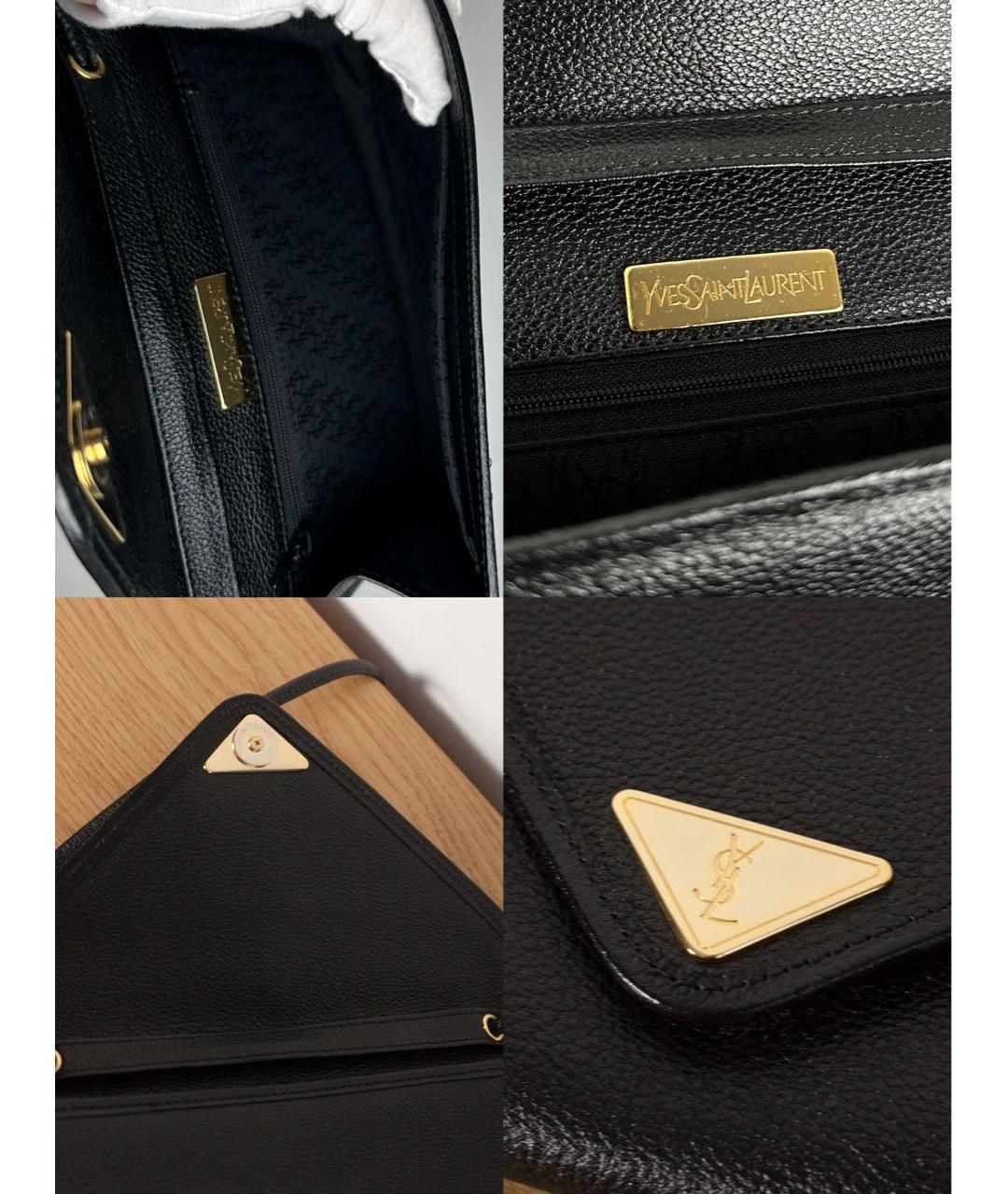 SAINT LAURENT Черная кожаная сумка через плечо, фото 7
