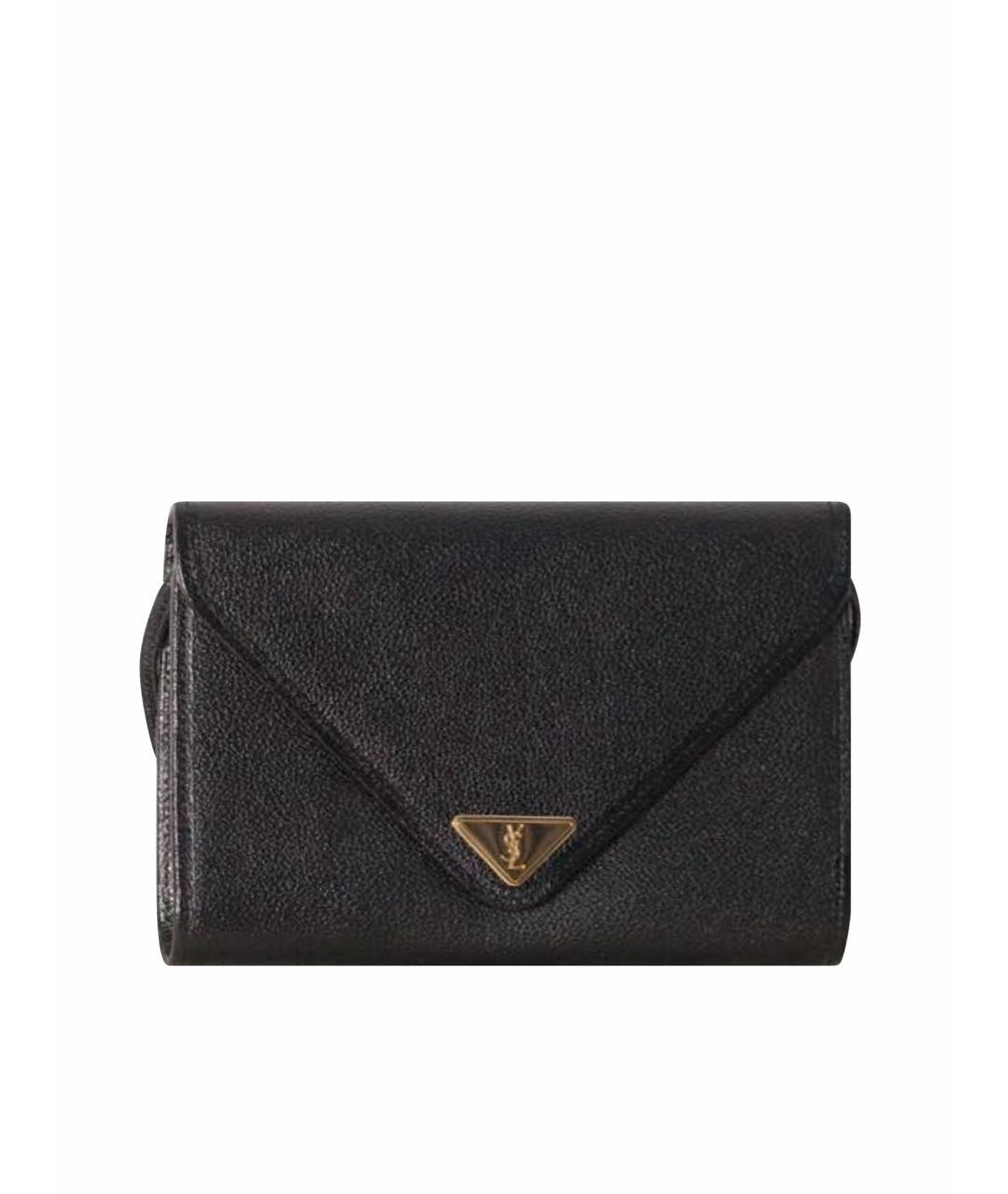 SAINT LAURENT Черная кожаная сумка через плечо, фото 1