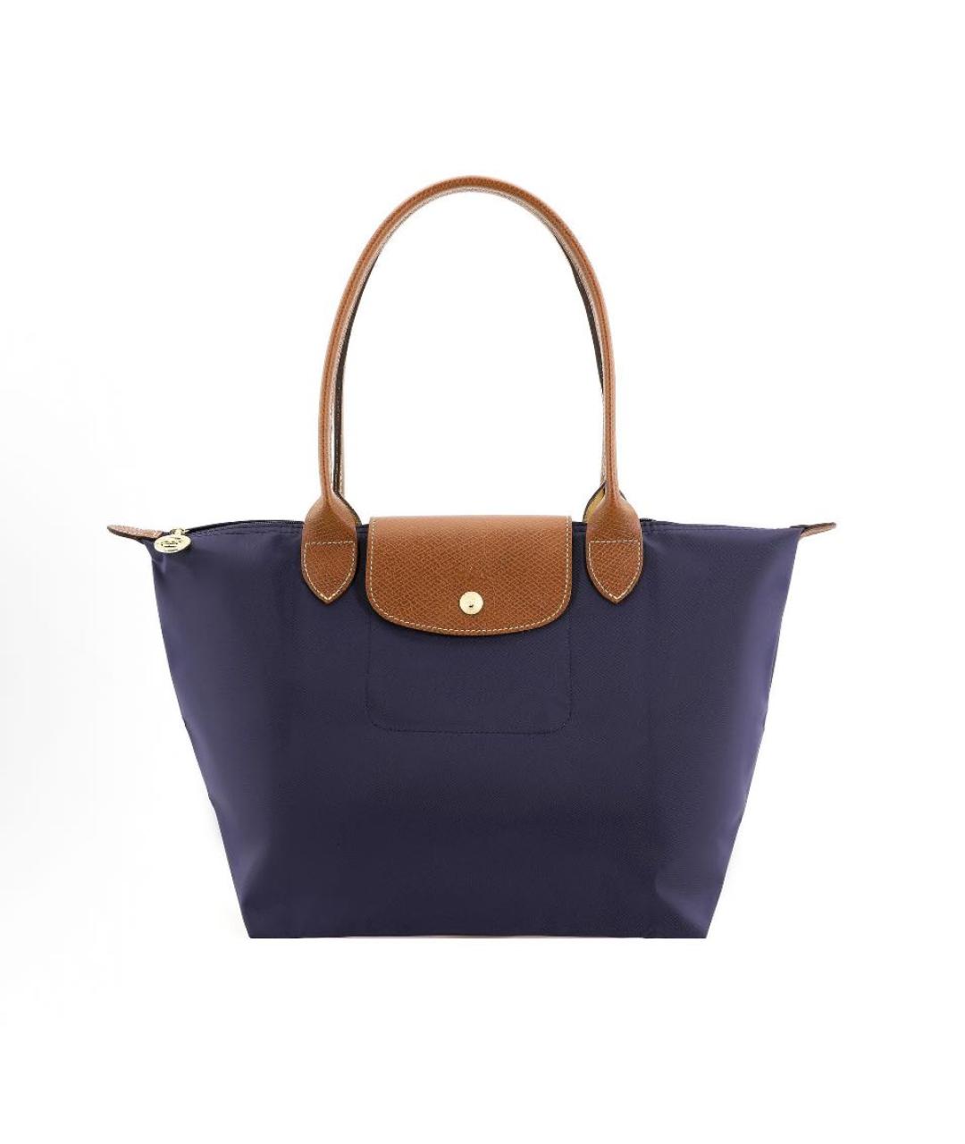 LONGCHAMP Темно-синяя тканевая сумка с короткими ручками, фото 9