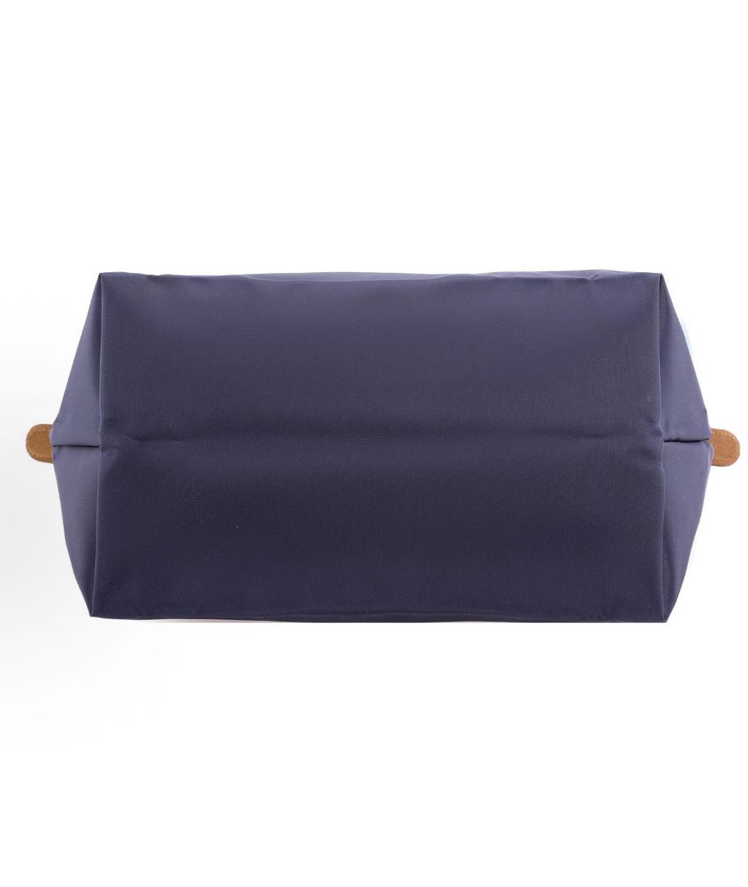 LONGCHAMP Темно-синяя тканевая сумка с короткими ручками, фото 5