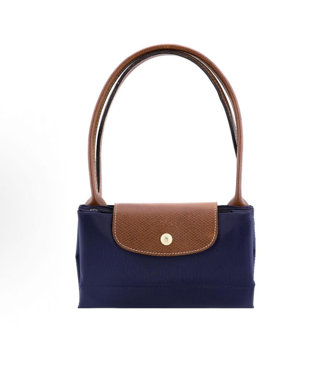 LONGCHAMP Темно-синяя тканевая сумка с короткими ручками, фото 2