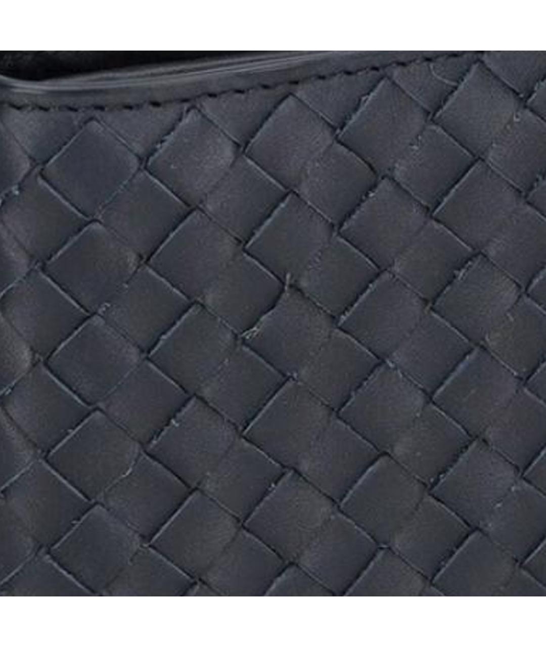 BOTTEGA VENETA Темно-синий кожаный кошелек, фото 5