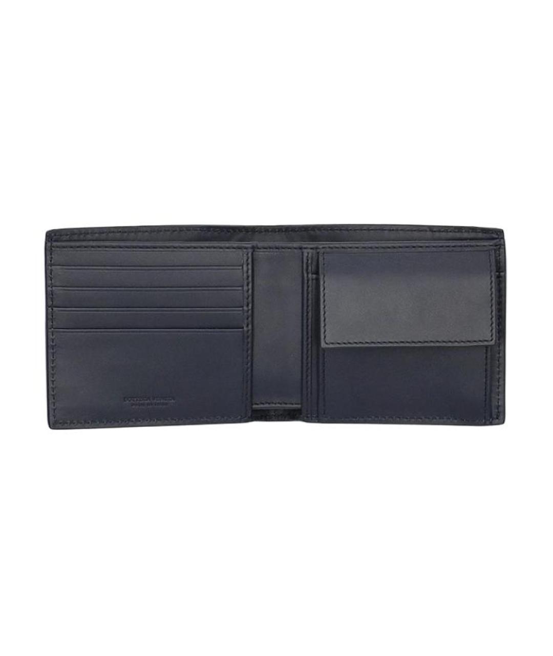 BOTTEGA VENETA Темно-синий кожаный кошелек, фото 3