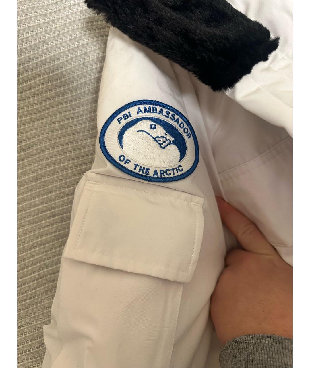 CANADA GOOSE Белый полиэстеровый пуховик, фото 5