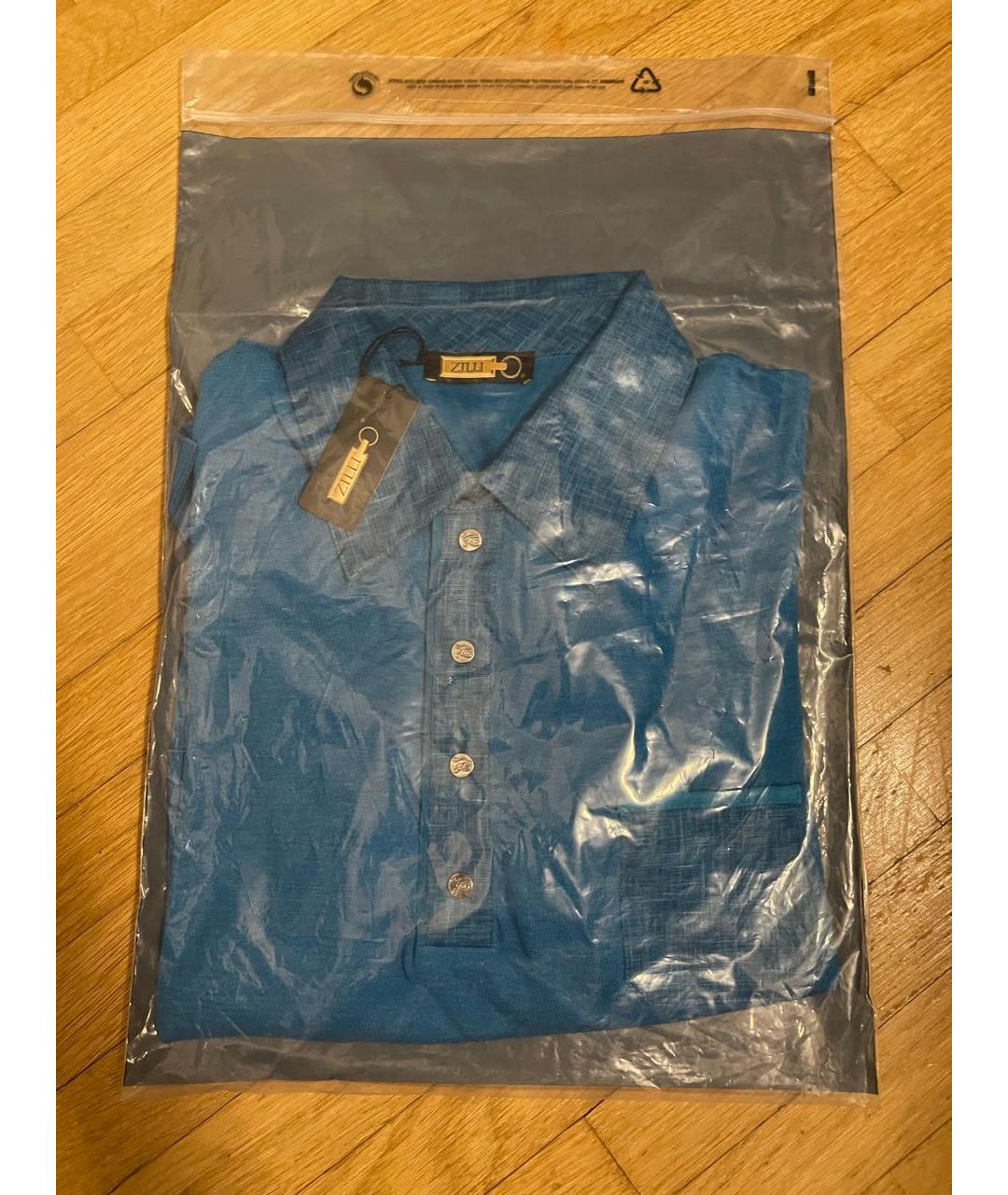 ZILLI Бирюзовое хлопковое поло с коротким рукавом, фото 7