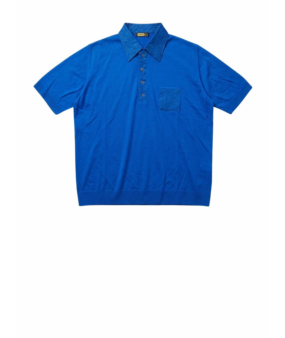 ZILLI Бирюзовое хлопковое поло с коротким рукавом, фото 1