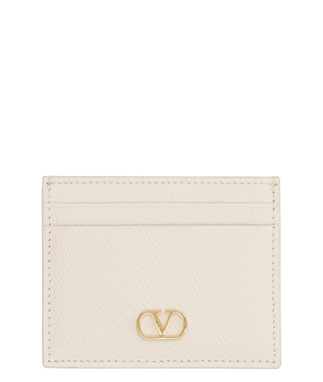VALENTINO Белый кожаный кардхолдер, фото 1