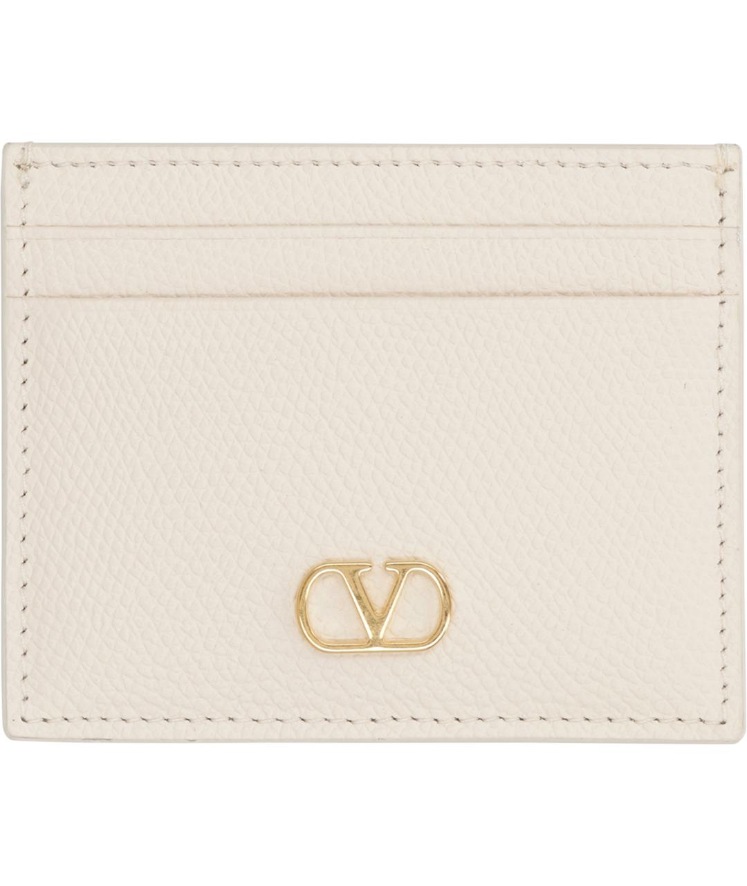 VALENTINO Белый кожаный кардхолдер, фото 2