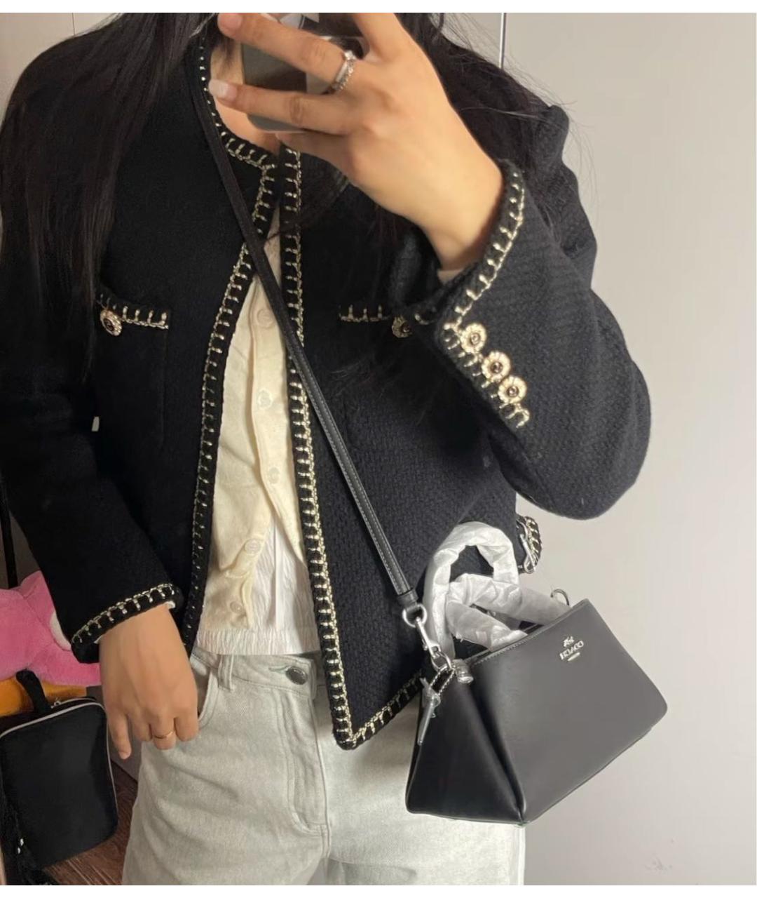 COACH Черная кожаная сумка через плечо, фото 6