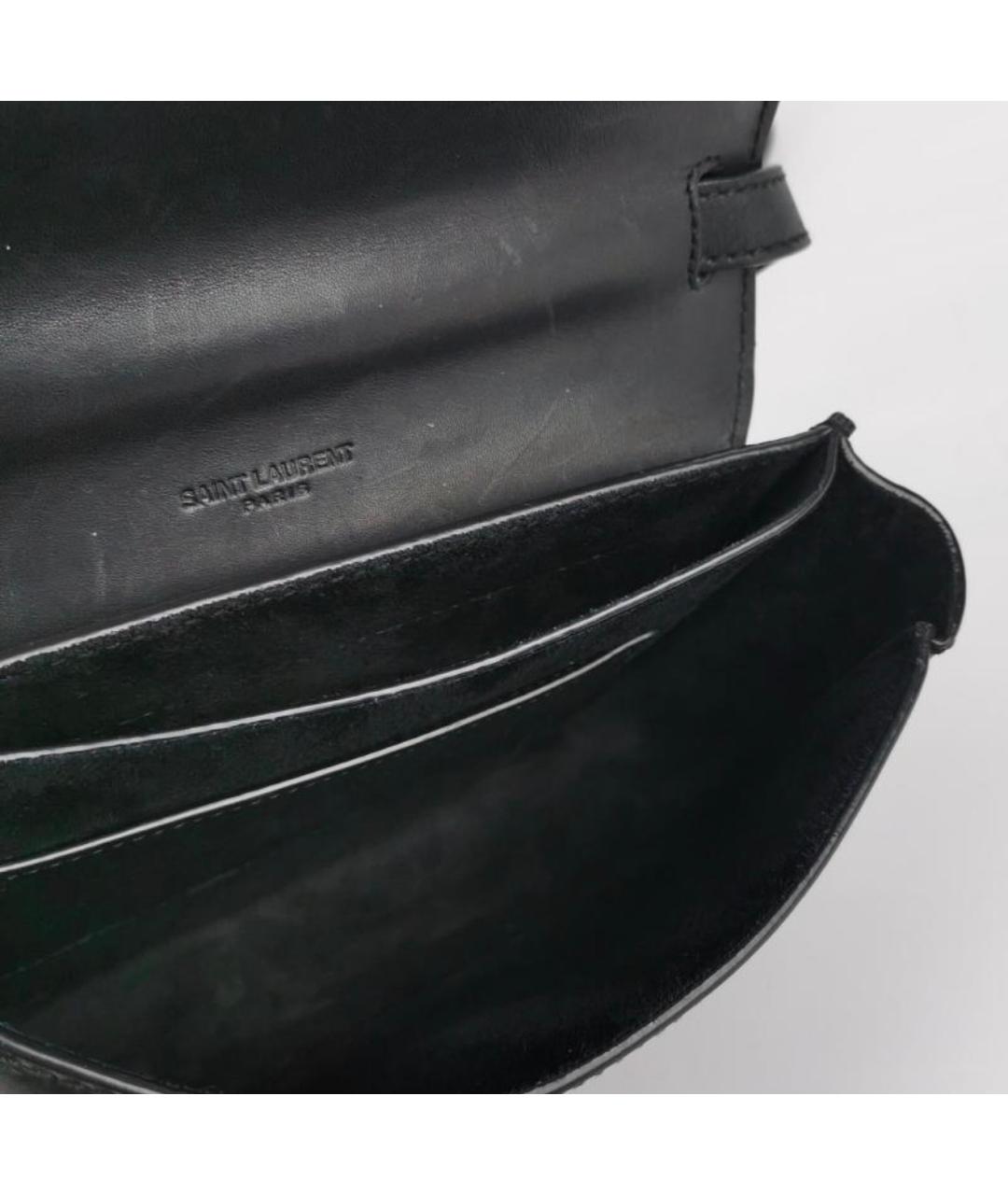 SAINT LAURENT Черная кожаная сумка через плечо, фото 5