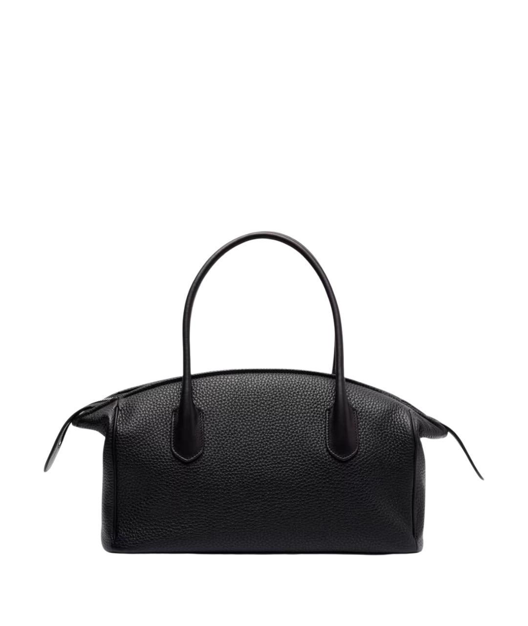 THE ROW Черная кожаная сумка с короткими ручками, фото 1