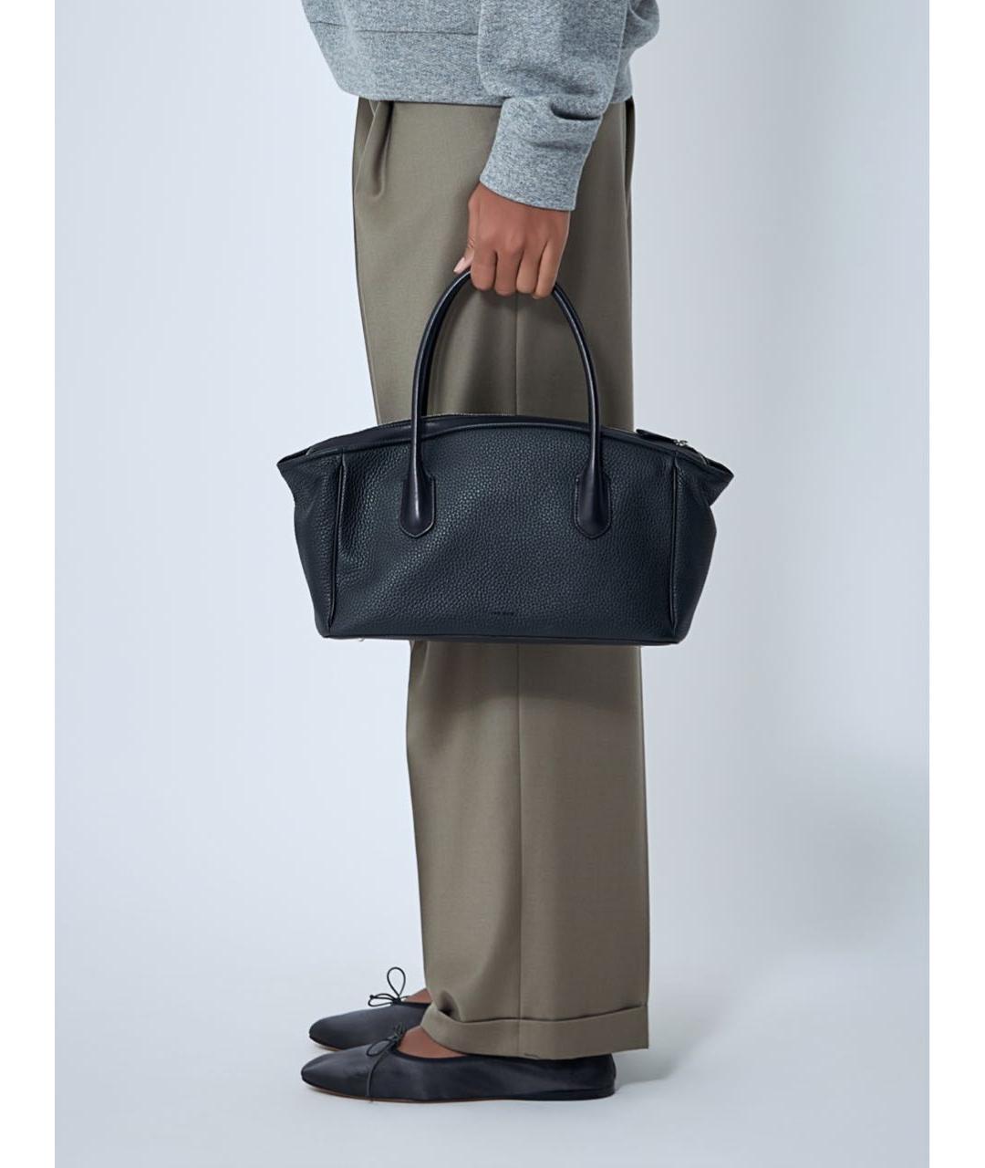 THE ROW Черная кожаная сумка с короткими ручками, фото 2