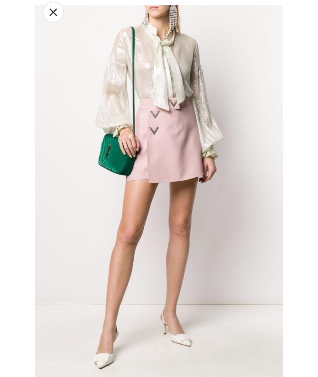 VALENTINO Зеленая хлопковая юбка мини, фото 2