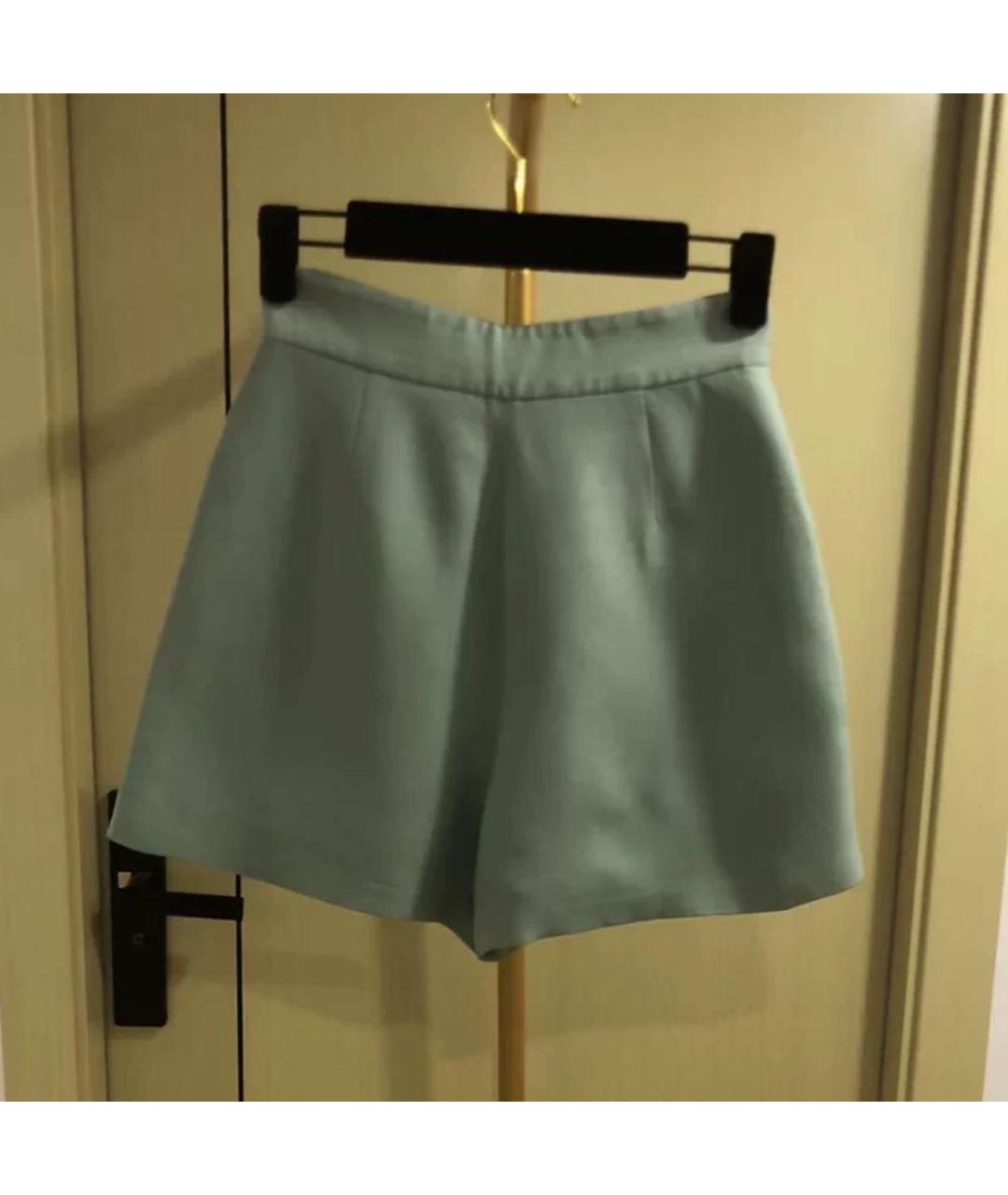 VALENTINO Зеленая хлопковая юбка мини, фото 4