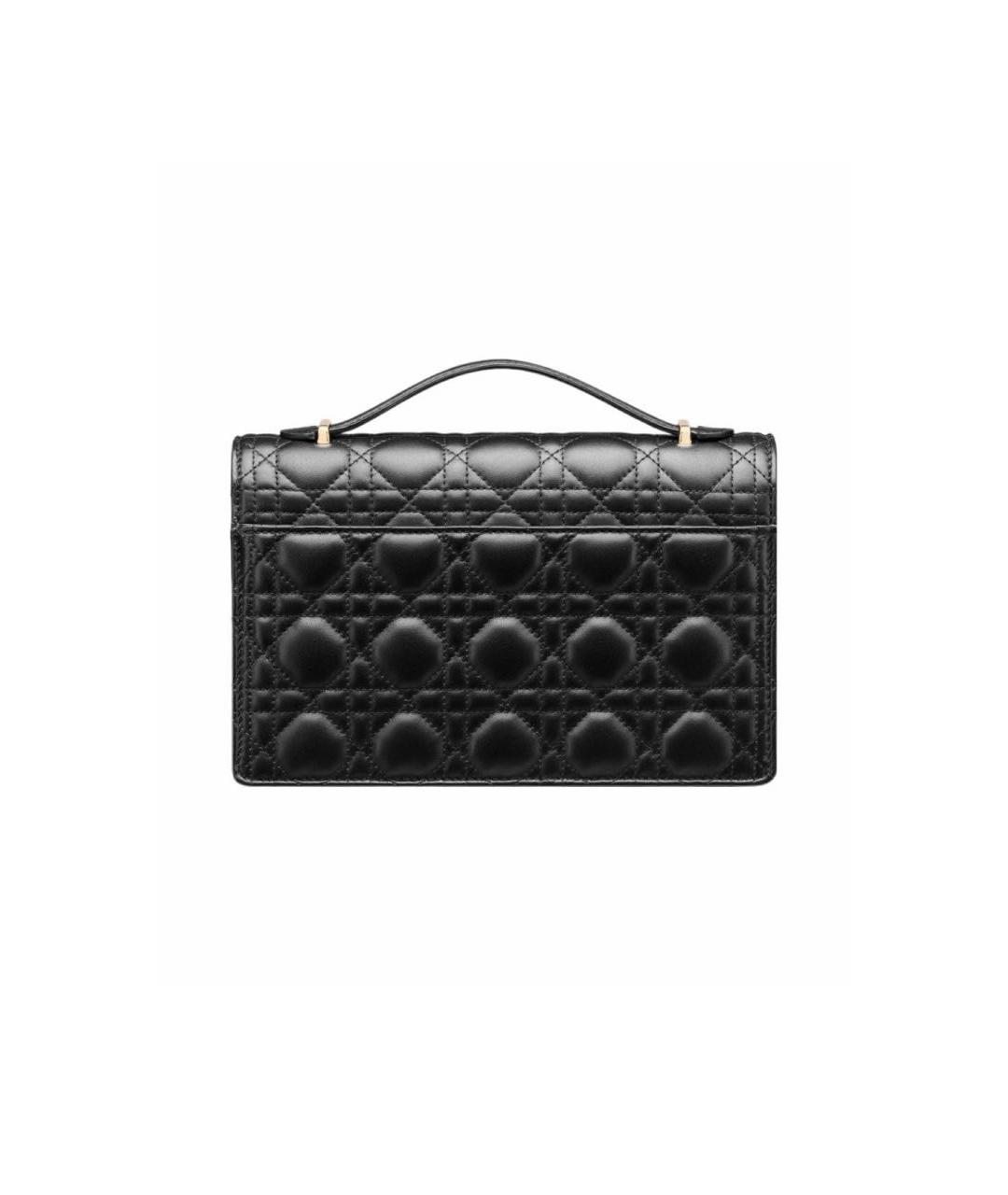 CHRISTIAN DIOR Черная кожаная сумка через плечо, фото 3