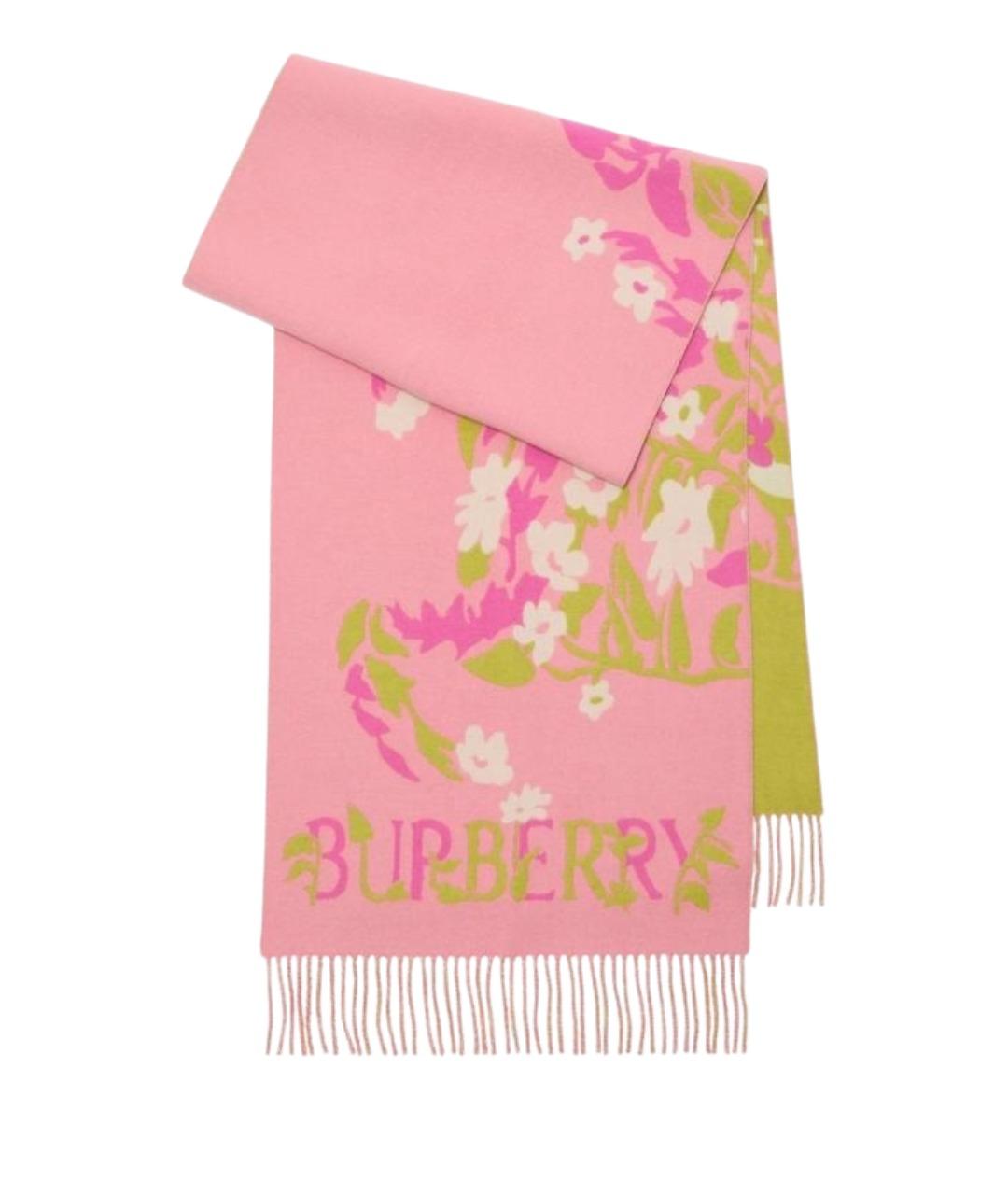 BURBERRY Розовый кашемировый шарф, фото 6