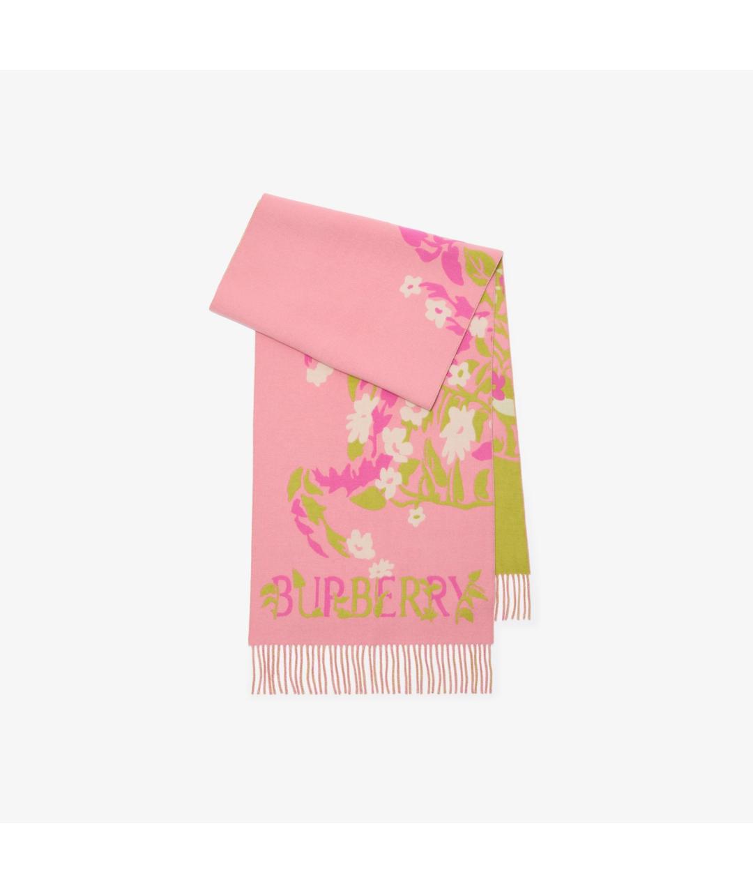 BURBERRY Розовый кашемировый шарф, фото 5