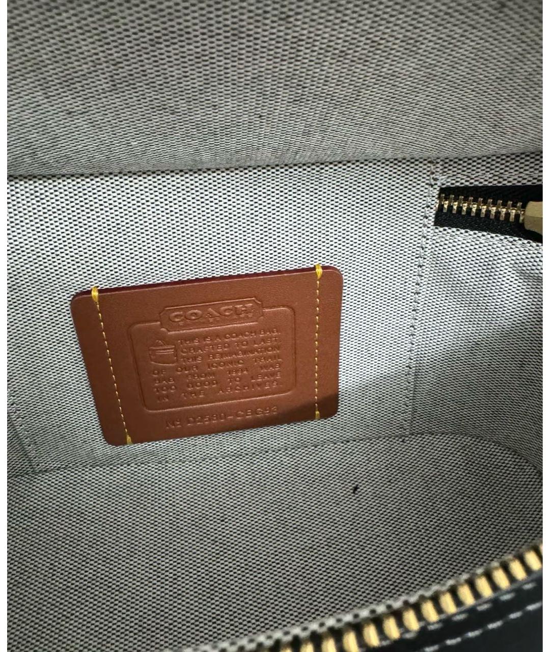 COACH Черная кожаная сумка через плечо, фото 8