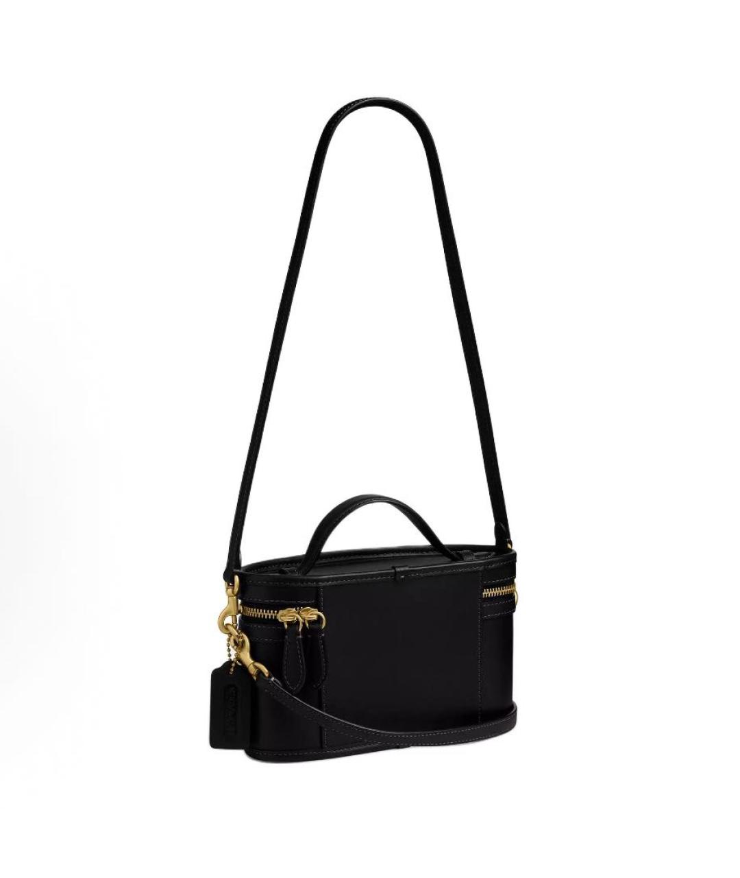 COACH Черная кожаная сумка через плечо, фото 2