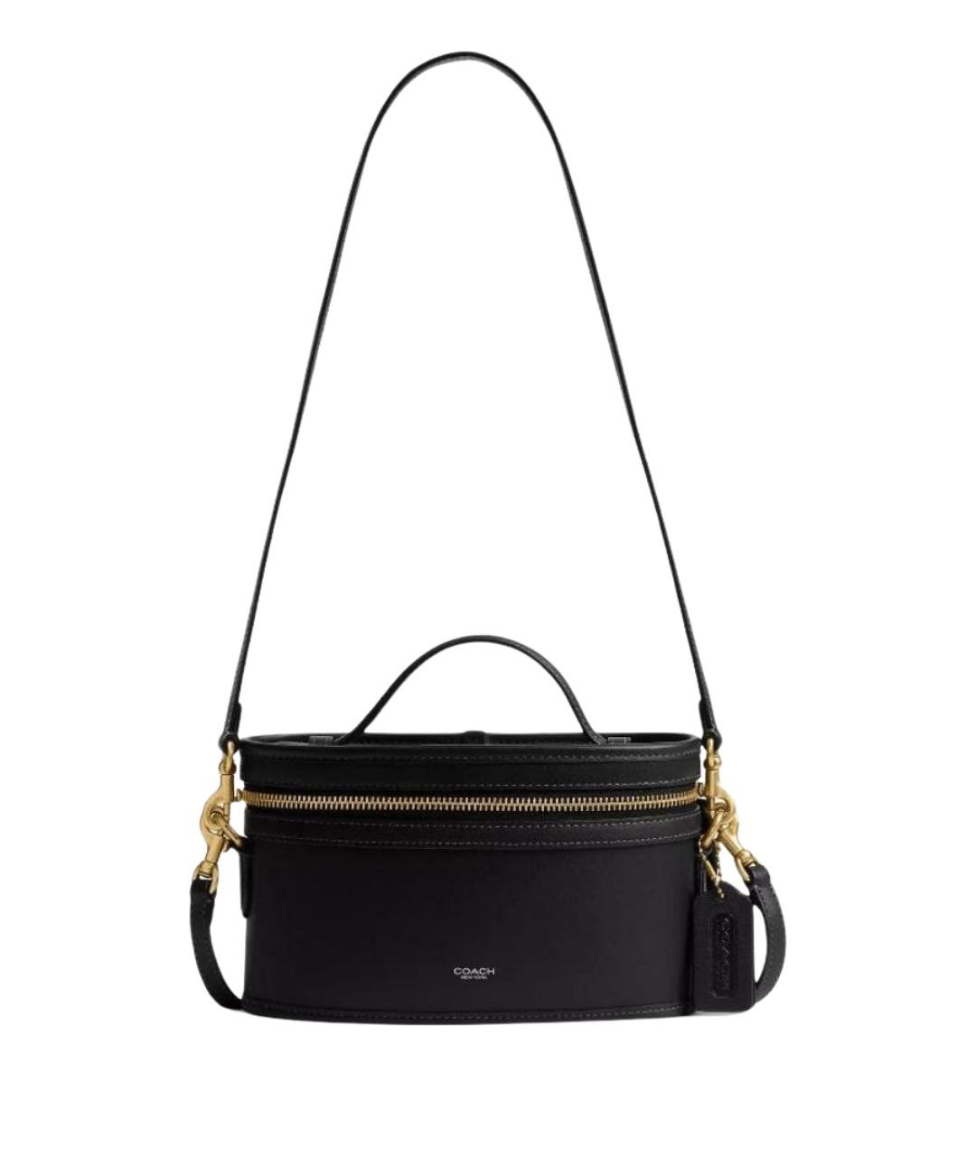 COACH Черная кожаная сумка через плечо, фото 1