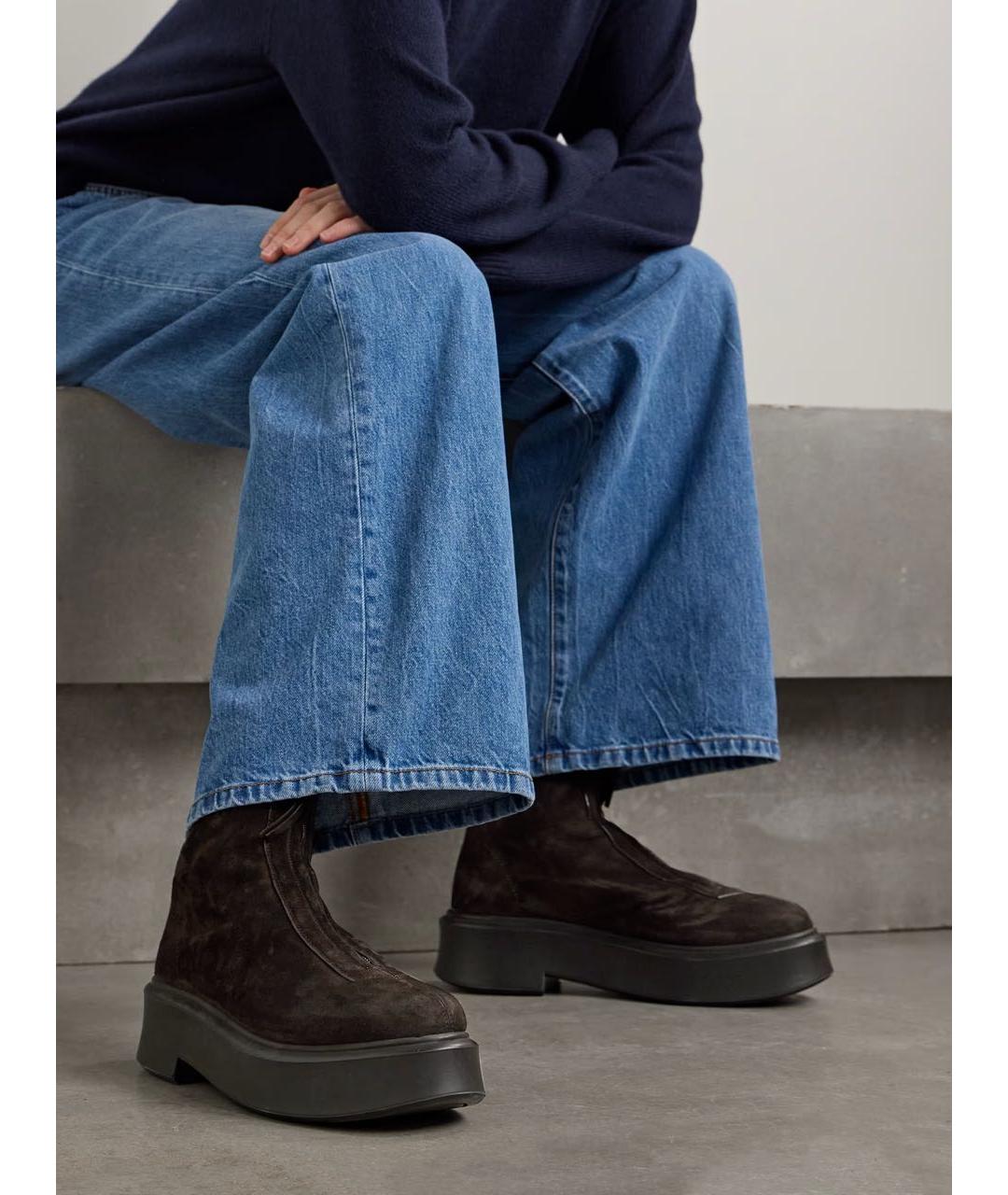 THE ROW Коричневые замшевые ботинки, фото 6