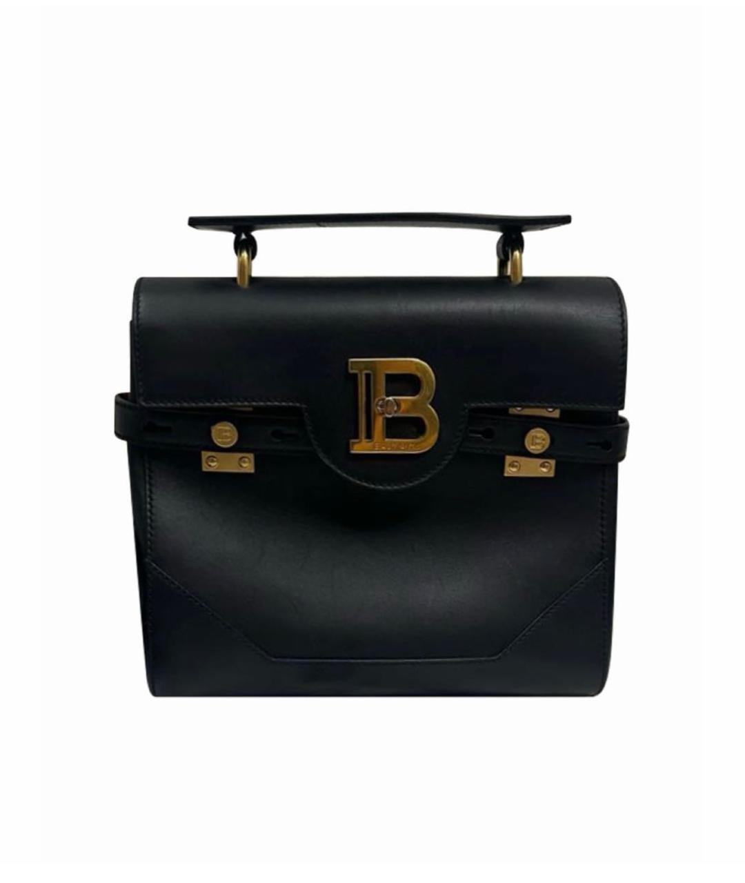 BALMAIN Черная кожаная сумка с короткими ручками, фото 7