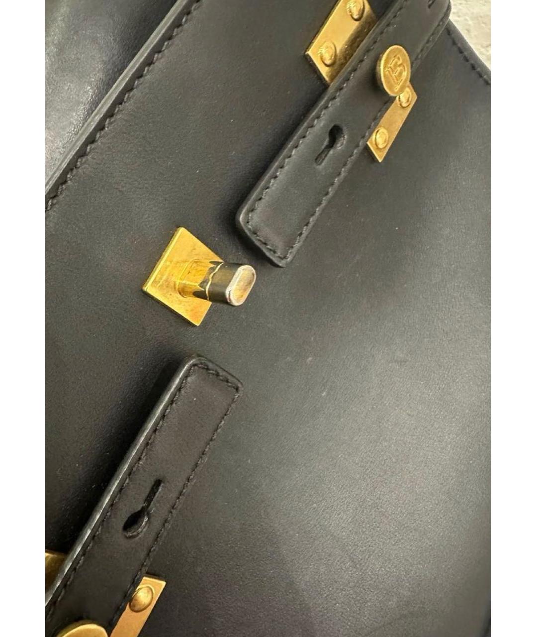 BALMAIN Черная кожаная сумка с короткими ручками, фото 2