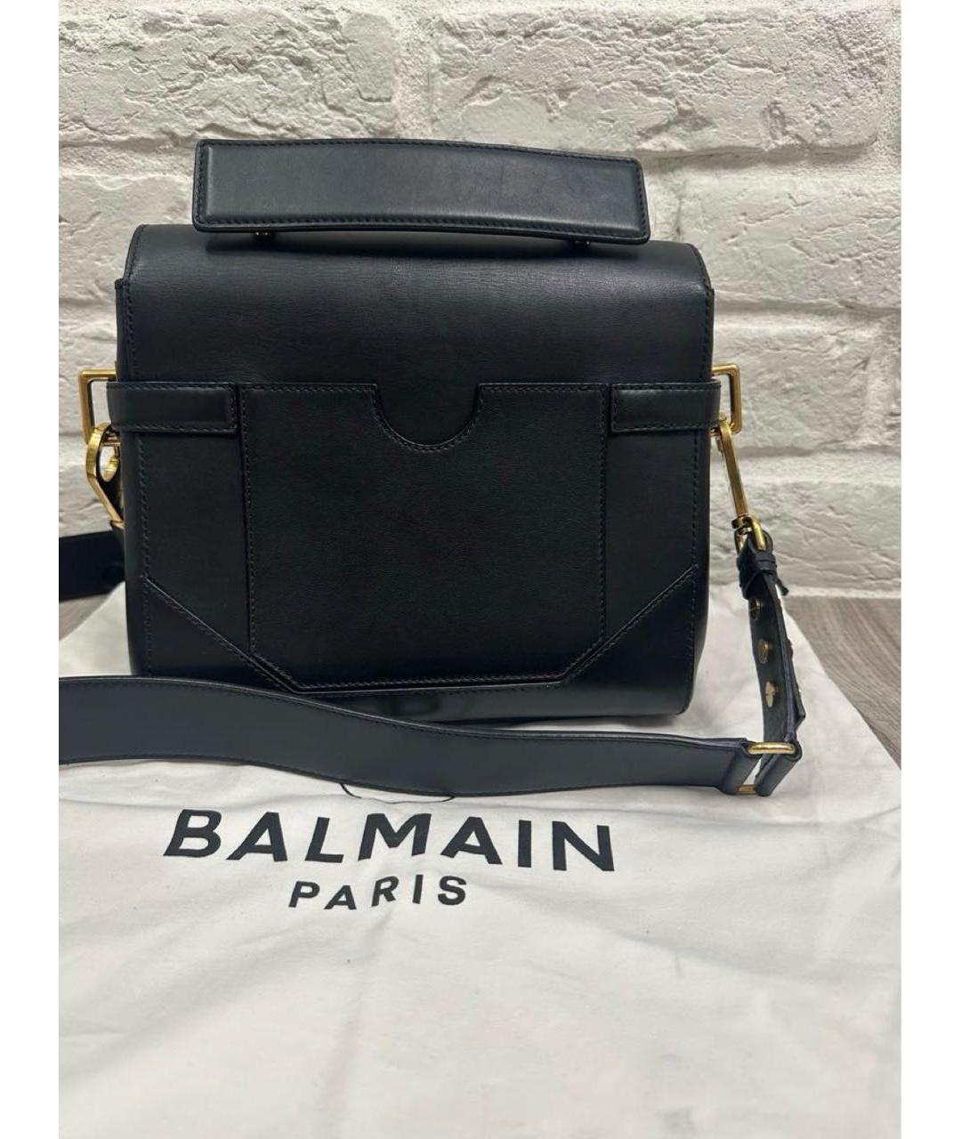 BALMAIN Черная кожаная сумка с короткими ручками, фото 4