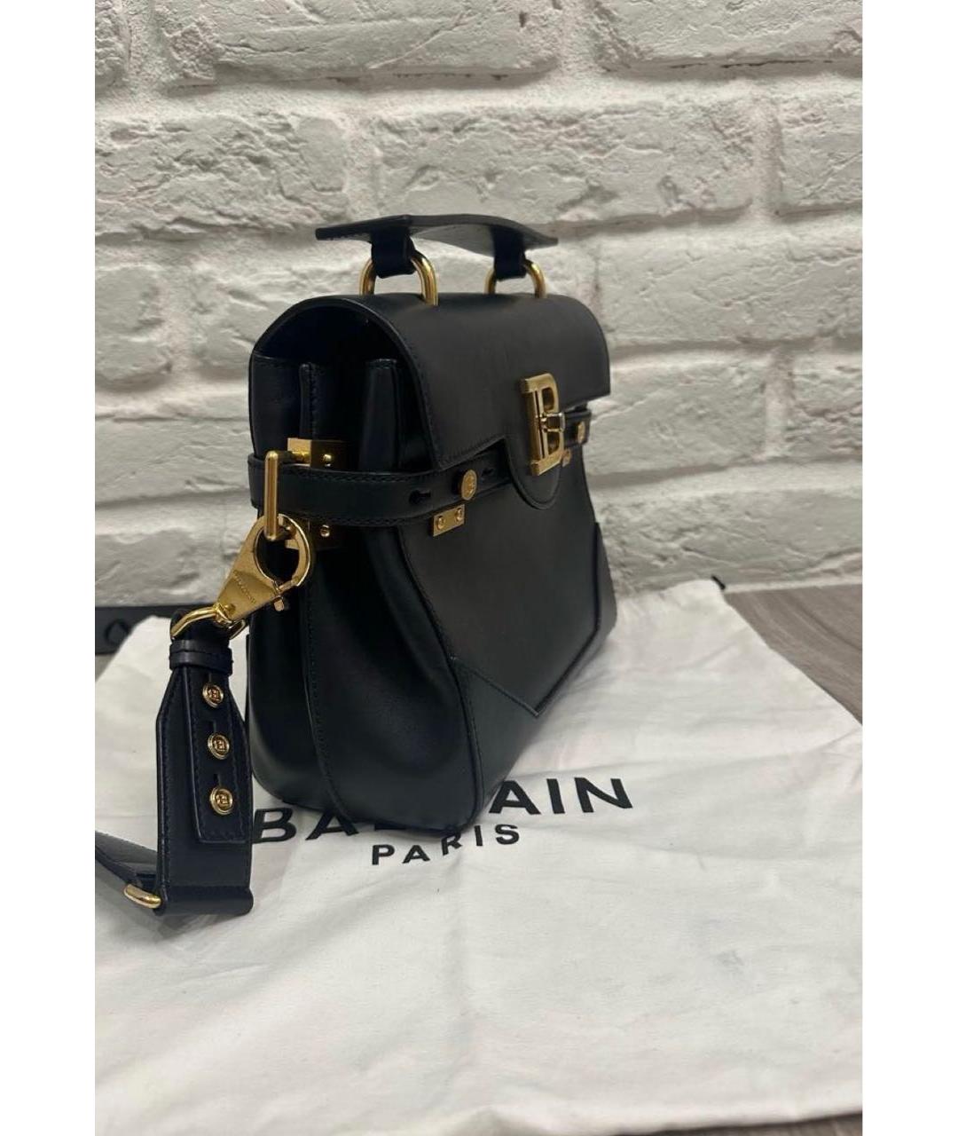 BALMAIN Черная кожаная сумка с короткими ручками, фото 5