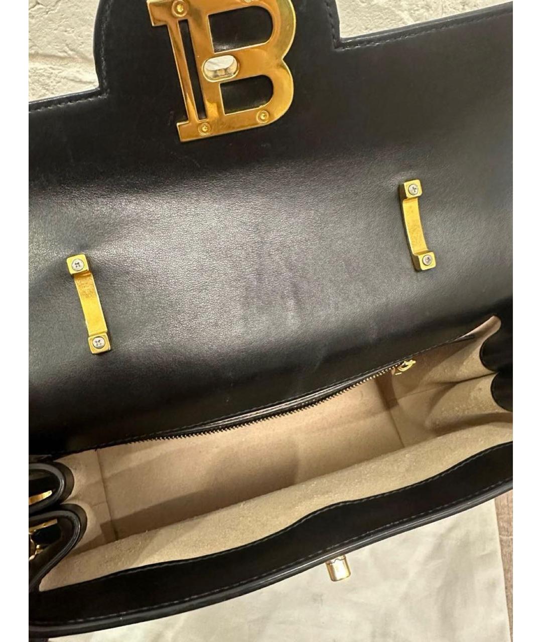 BALMAIN Черная кожаная сумка с короткими ручками, фото 3