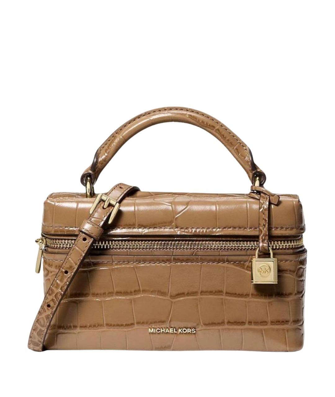 MICHAEL KORS Бежевая кожаная сумка через плечо, фото 1