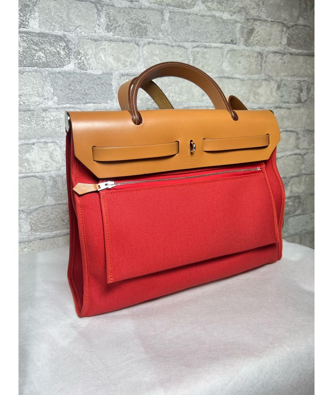 HERMES Красная кожаная сумка через плечо, фото 4