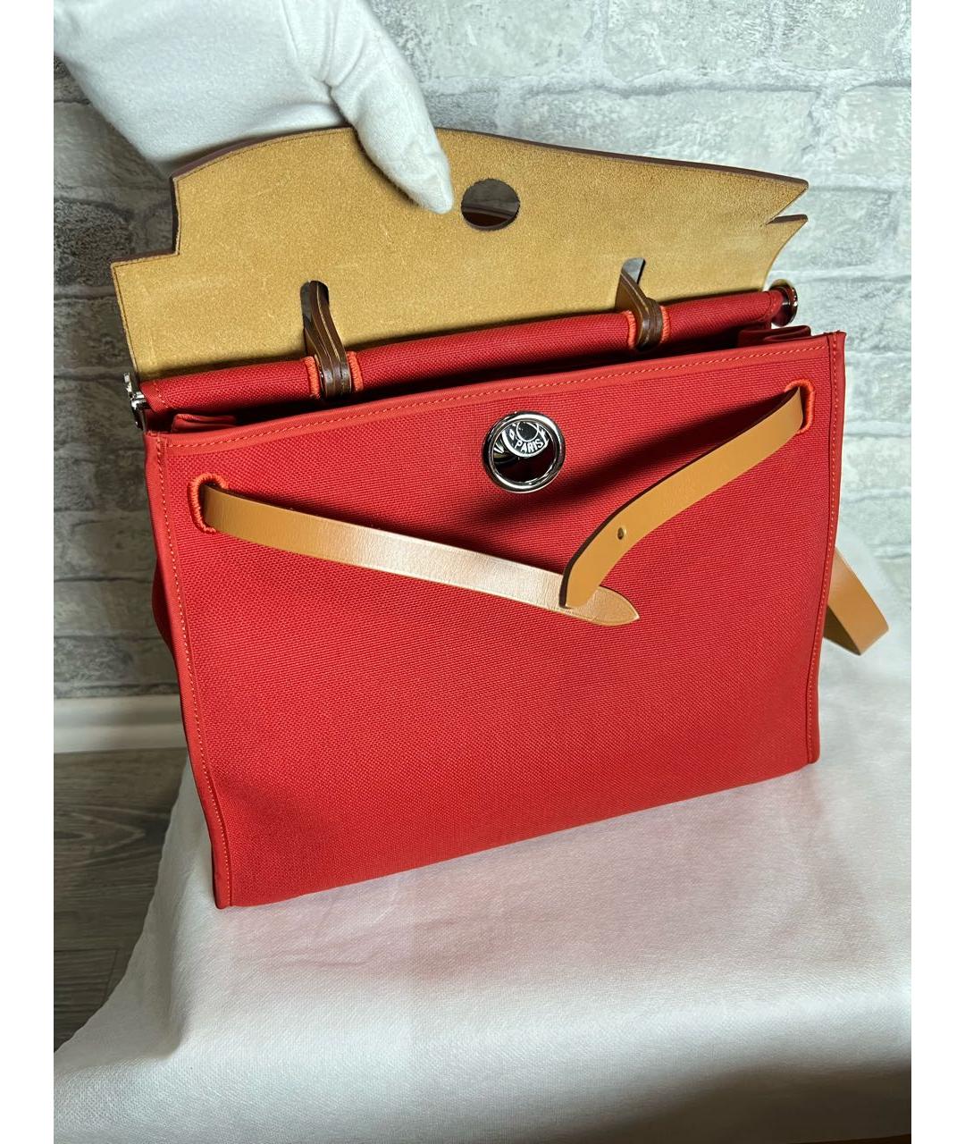 HERMES Красная кожаная сумка через плечо, фото 7