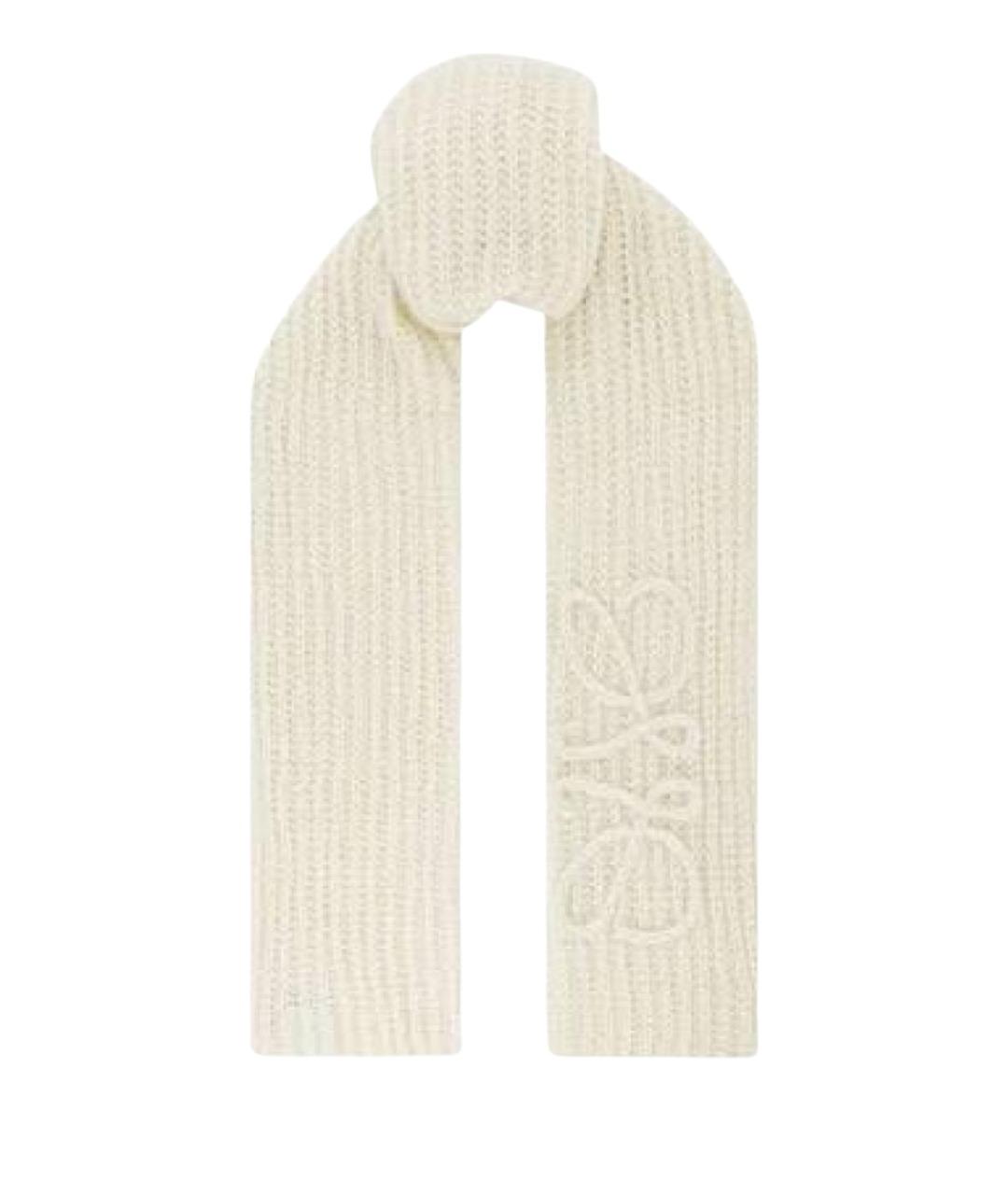 LOEWE Бежевый шерстяной шарф, фото 1