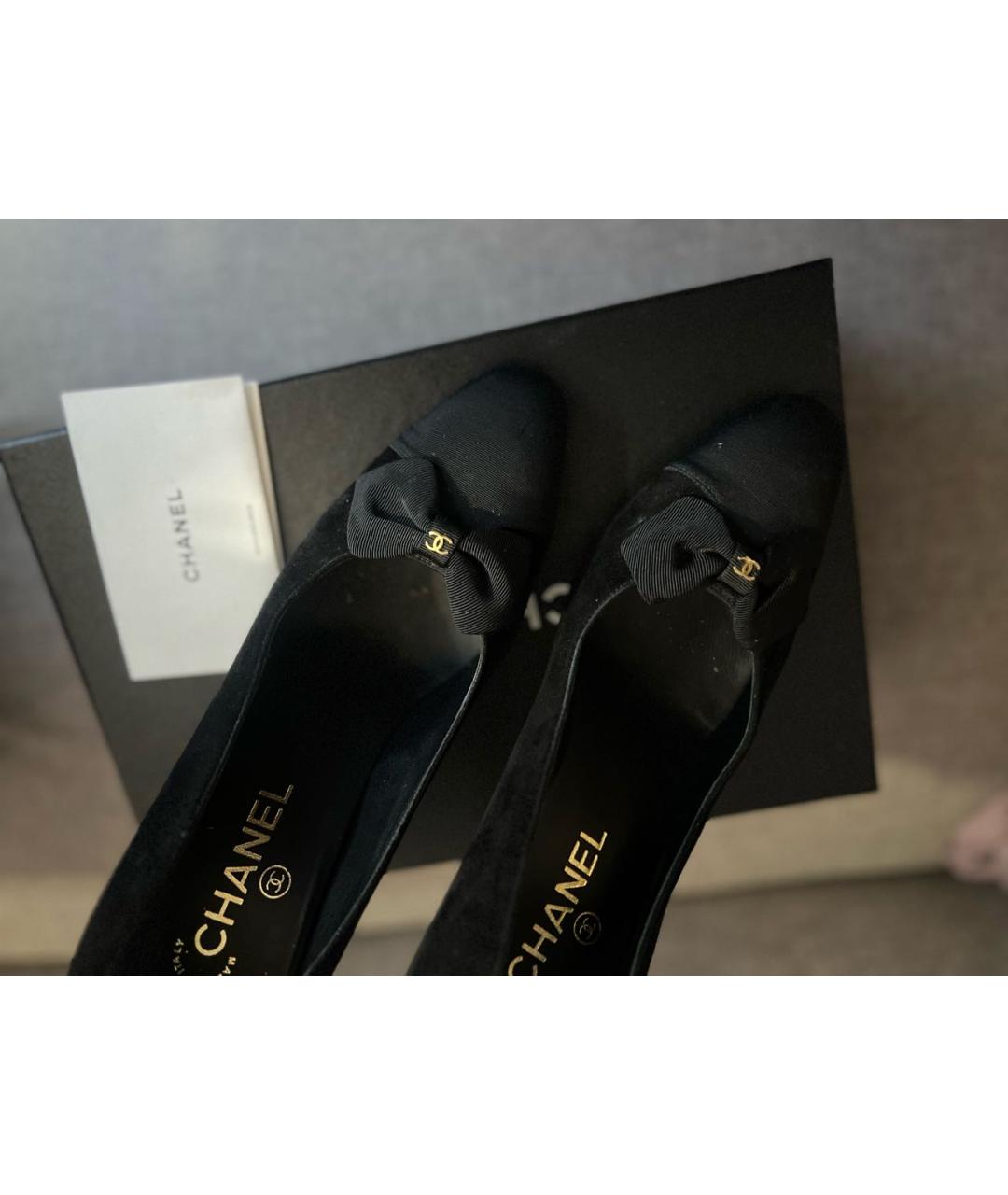 CHANEL Черные замшевые туфли, фото 8