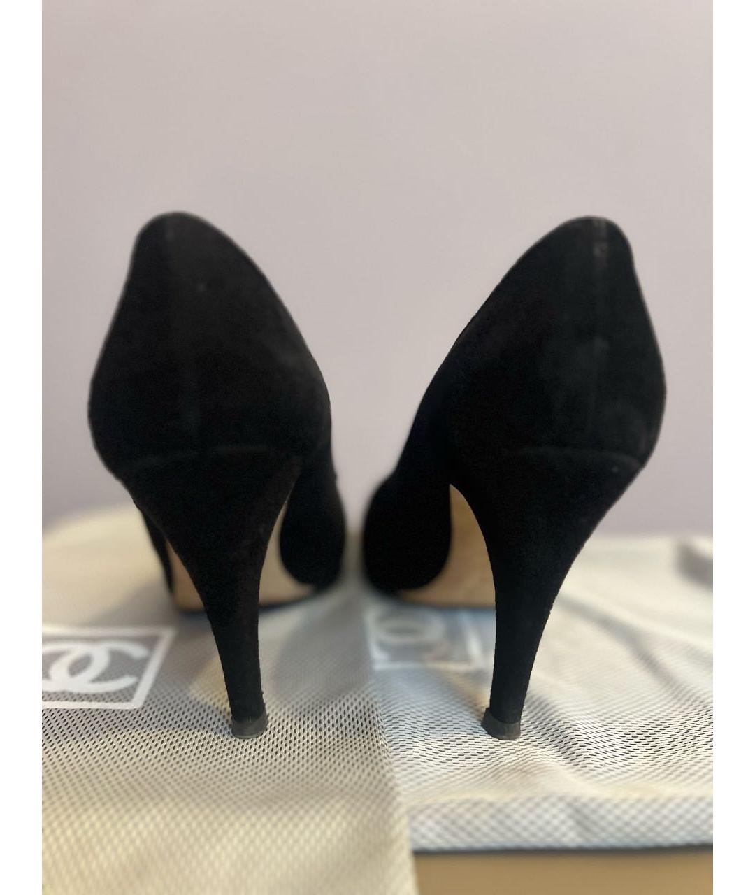 CHANEL Черные замшевые туфли, фото 4