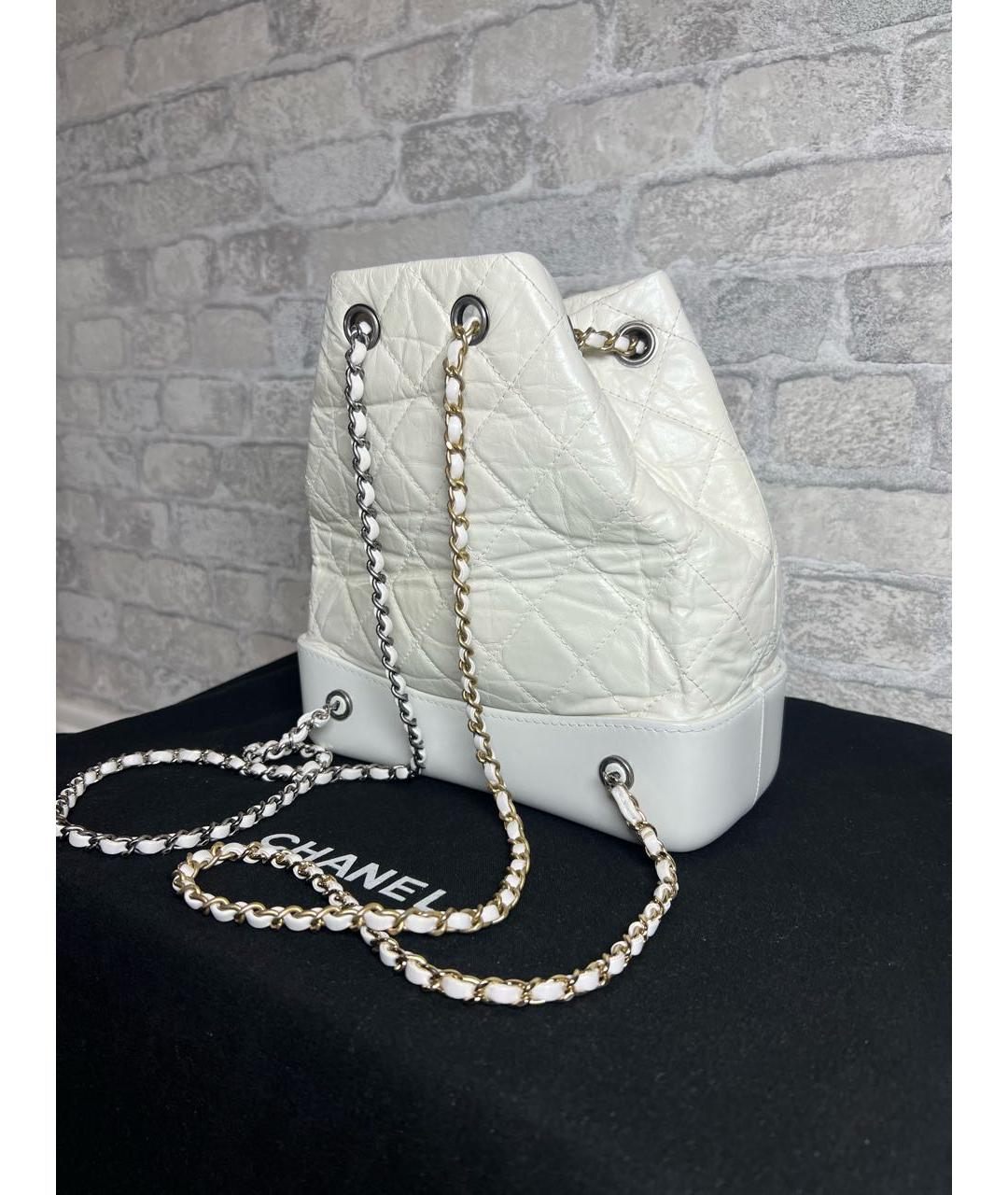 CHANEL Белый кожаный рюкзак, фото 4