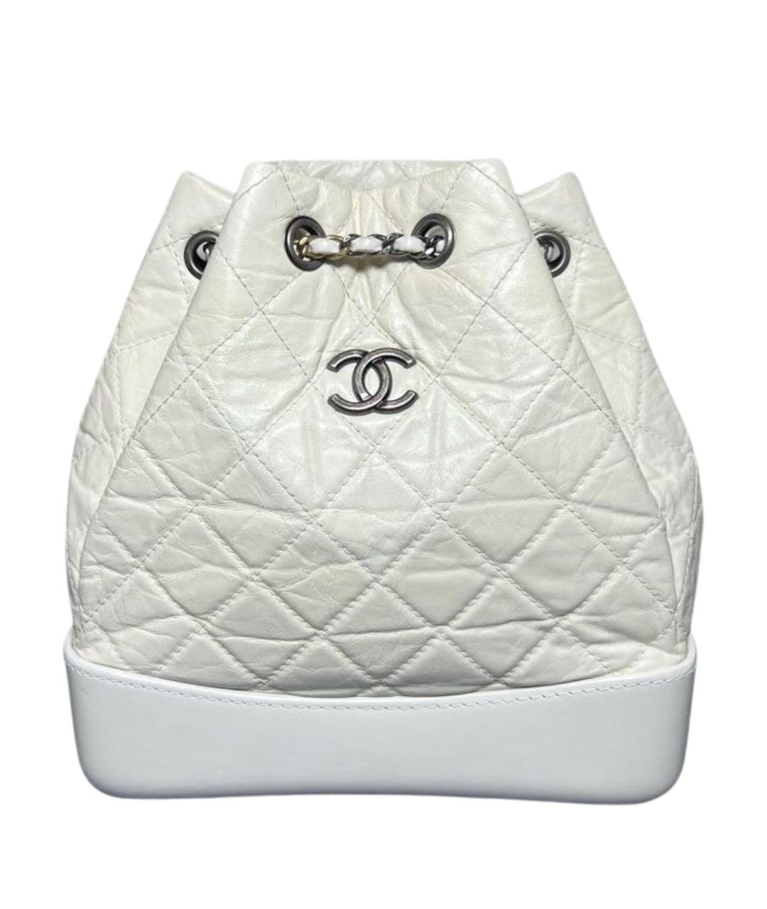 CHANEL Белый кожаный рюкзак, фото 1