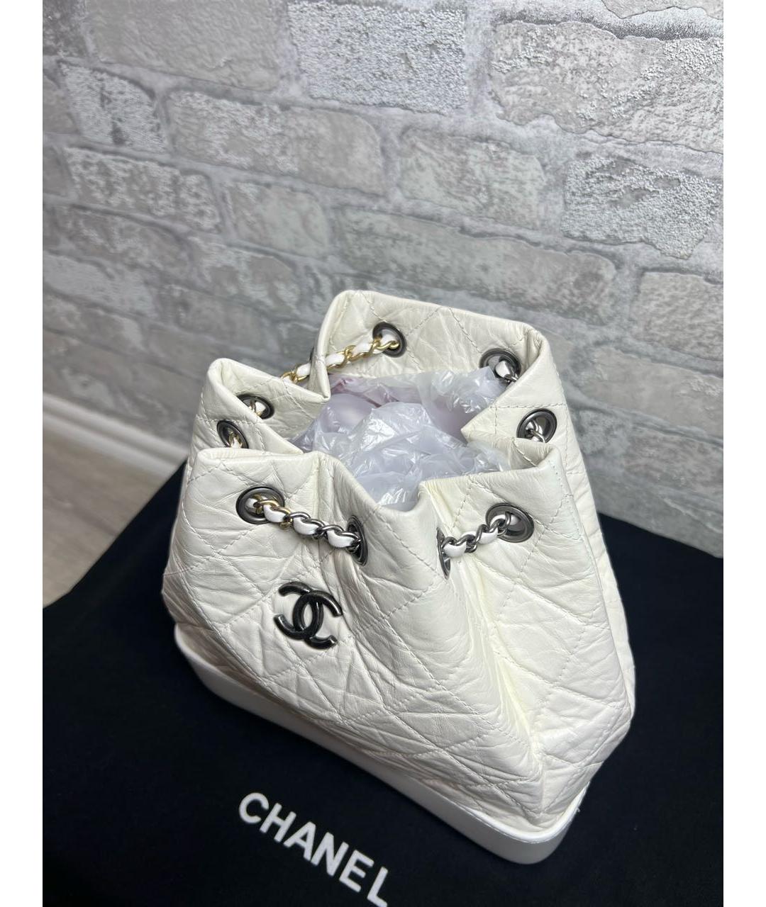 CHANEL Белый кожаный рюкзак, фото 5
