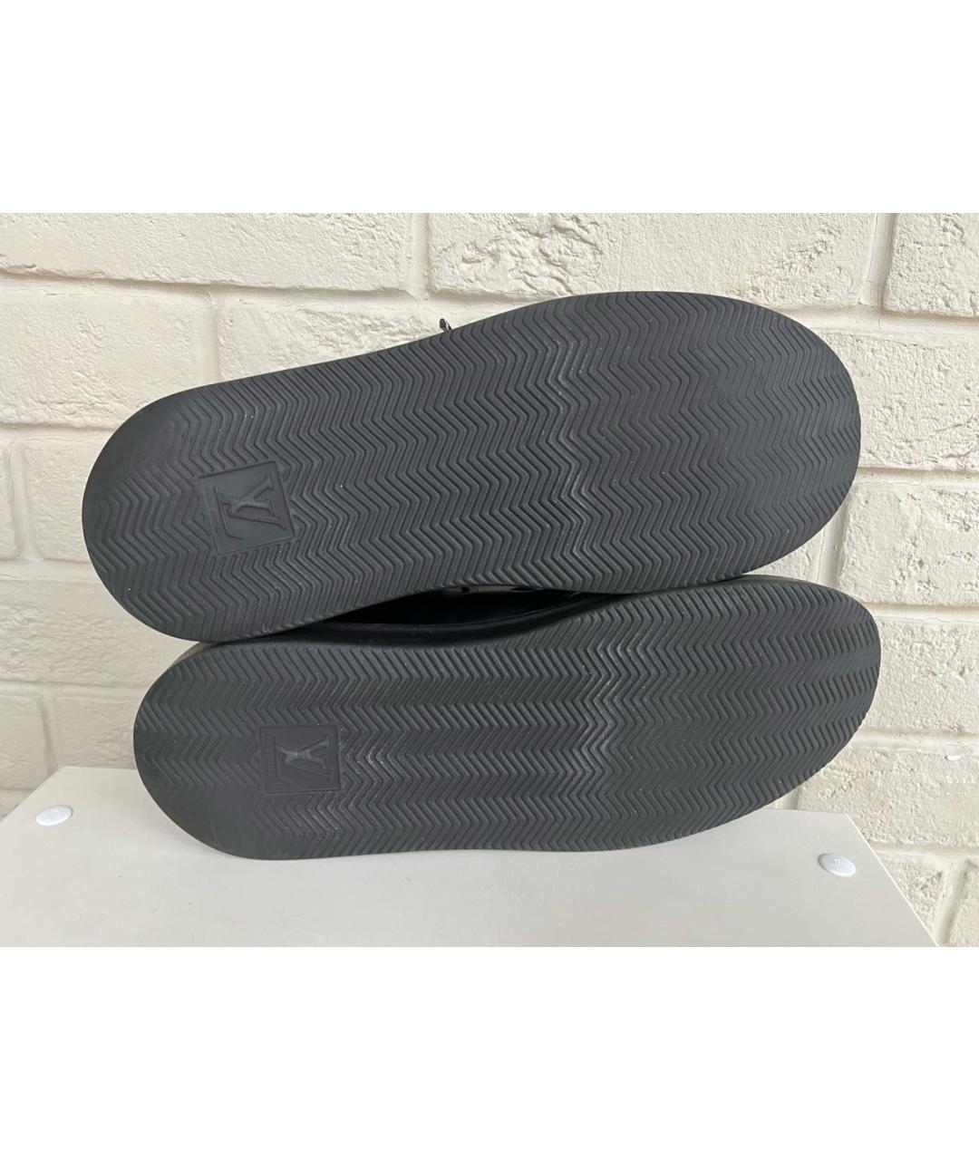 LOUIS VUITTON Черные кожаные низкие кроссовки / кеды, фото 7